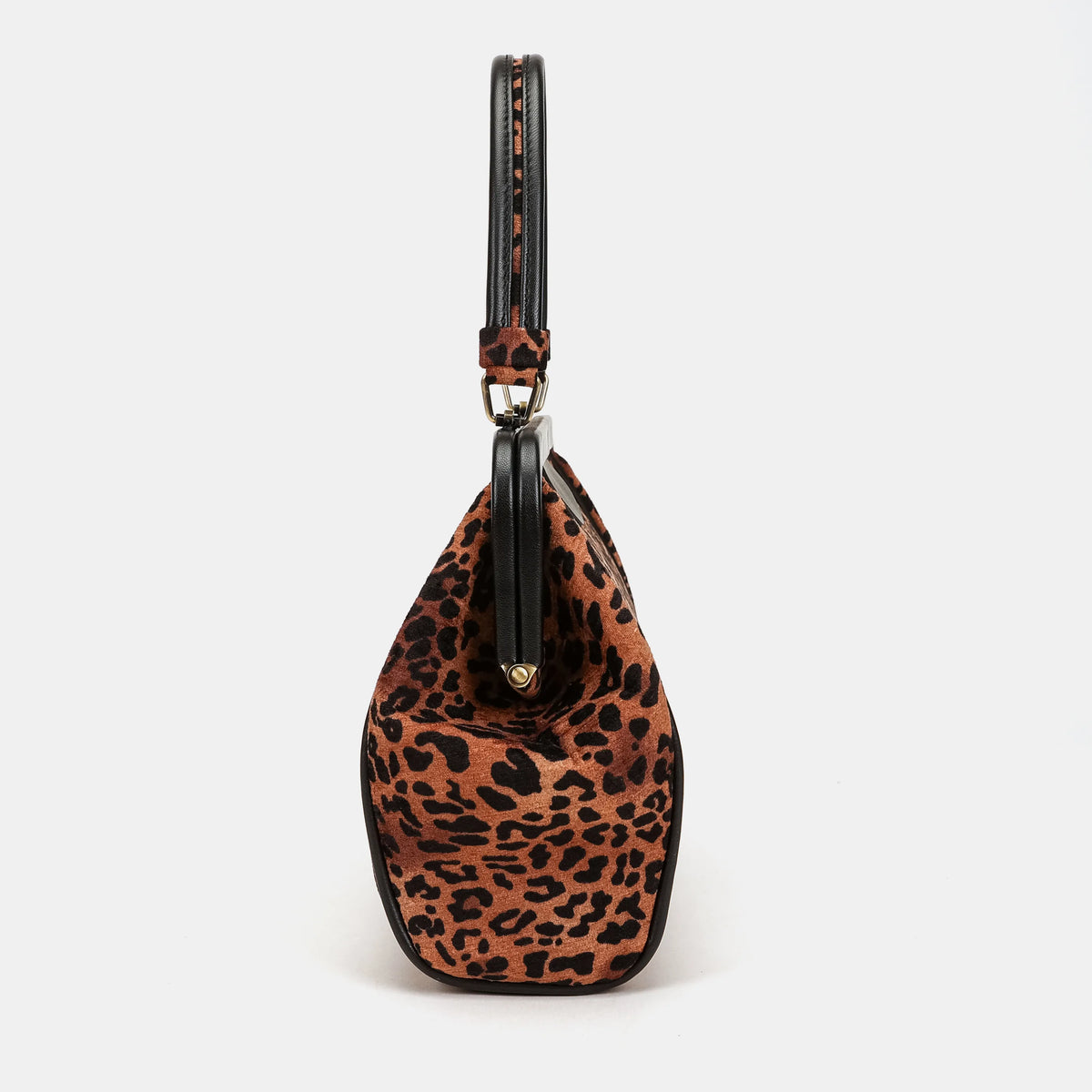 Leopard Classic Alma Satchel Carpetbag of America side