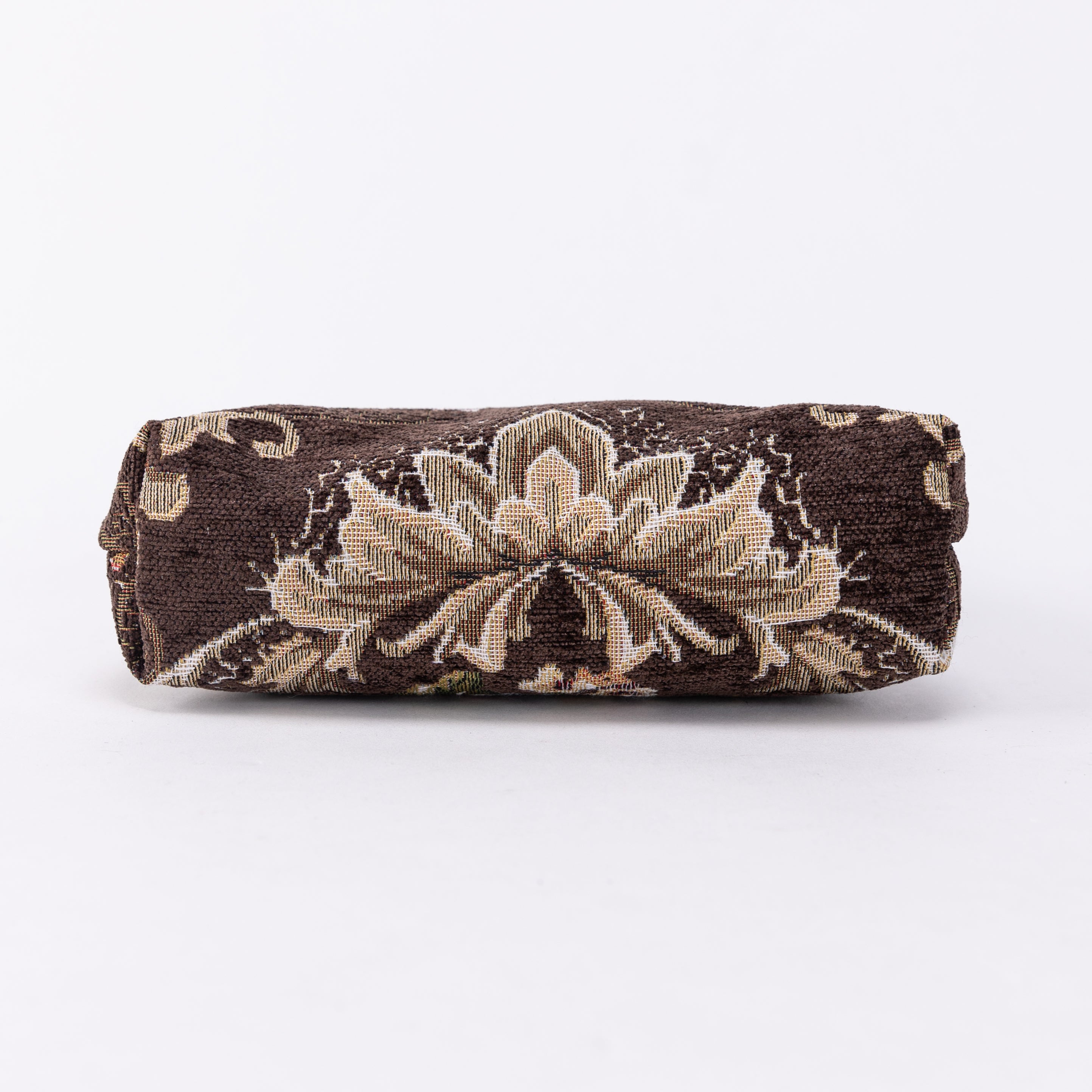 Floral Brown Alma Evening Clutch Carpet Bag of America bottom