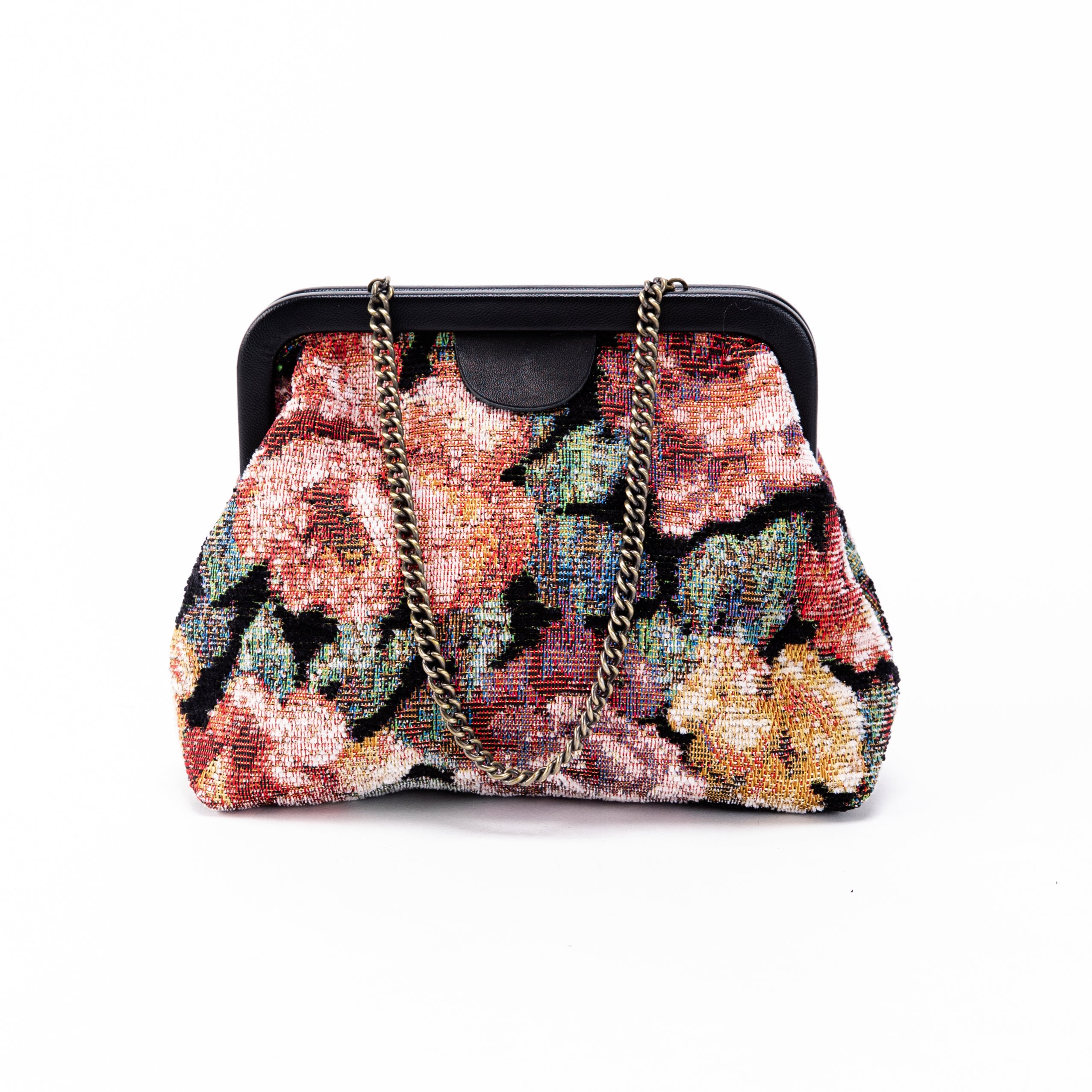 Floral Rose Alma Evening Clutch Carpet Bag of America front