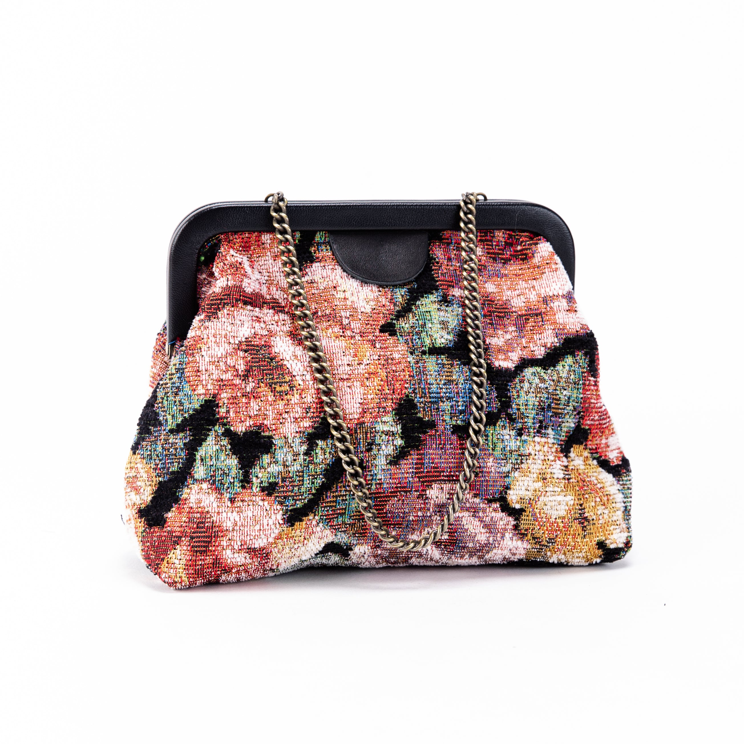 Floral Rose Alma Evening Clutch Carpet Bag of America front side