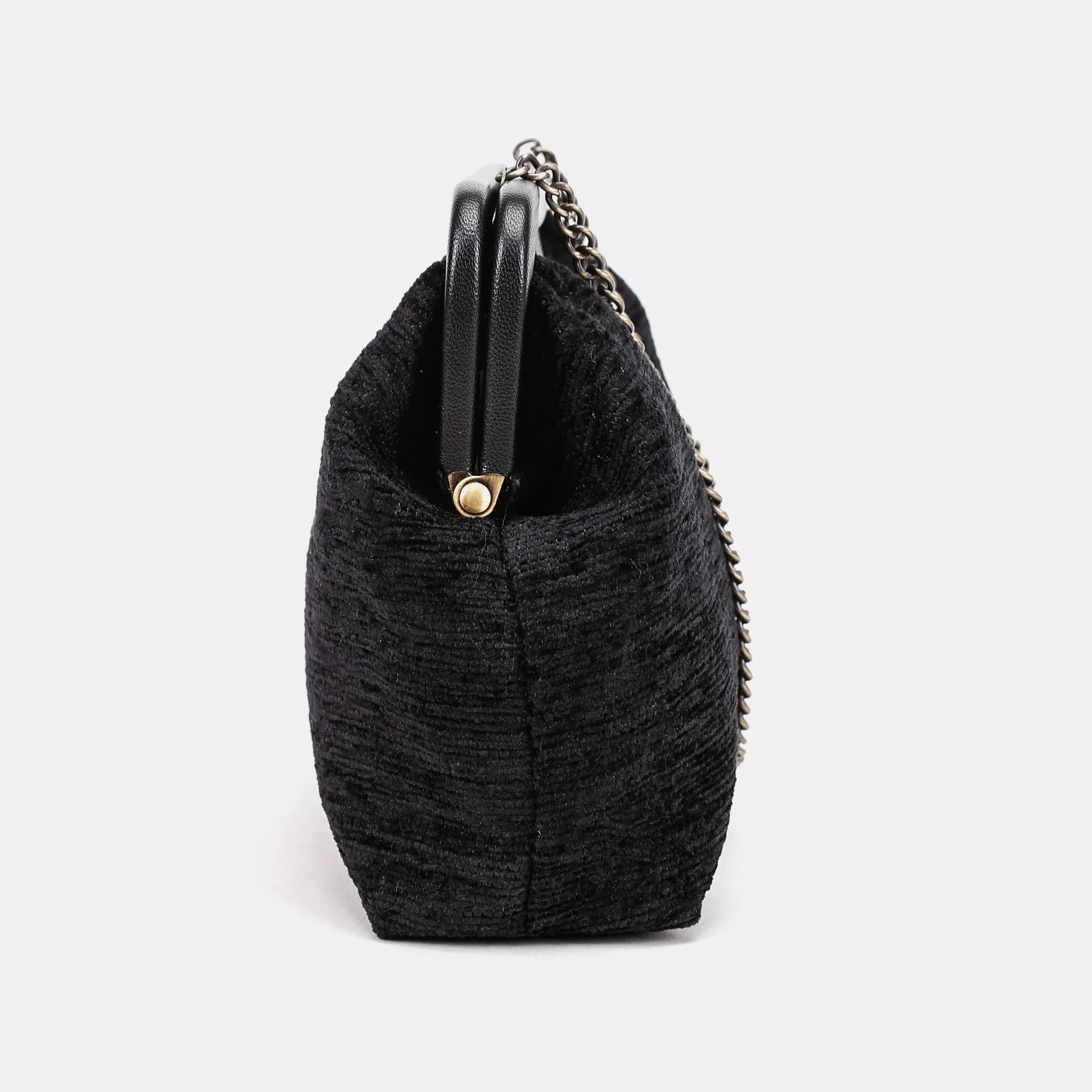 Solid Black | Alma Evening Clutch Carpet Bag of America side