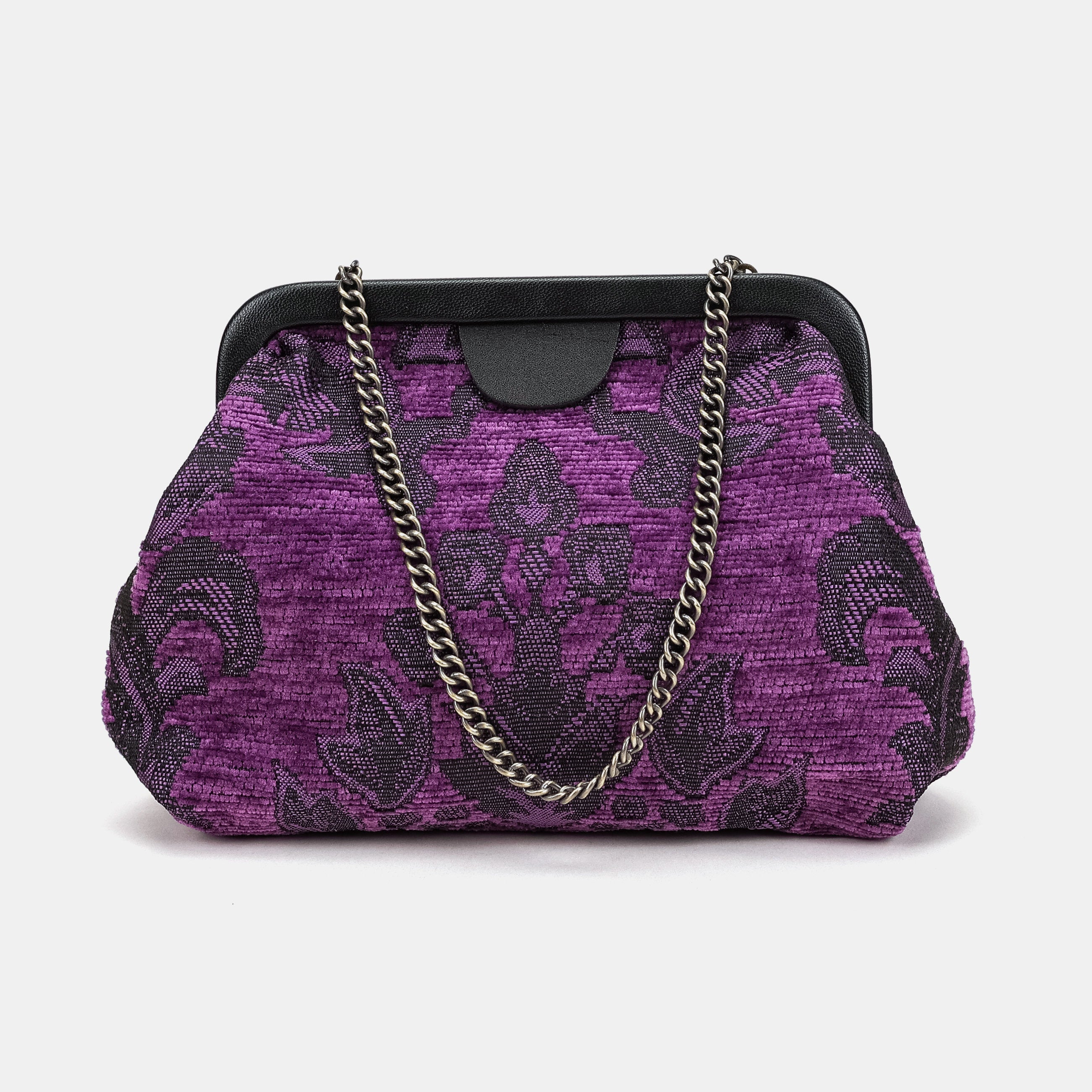 Victorian Blossom Purple Alma Clutch Carpetbag of America main