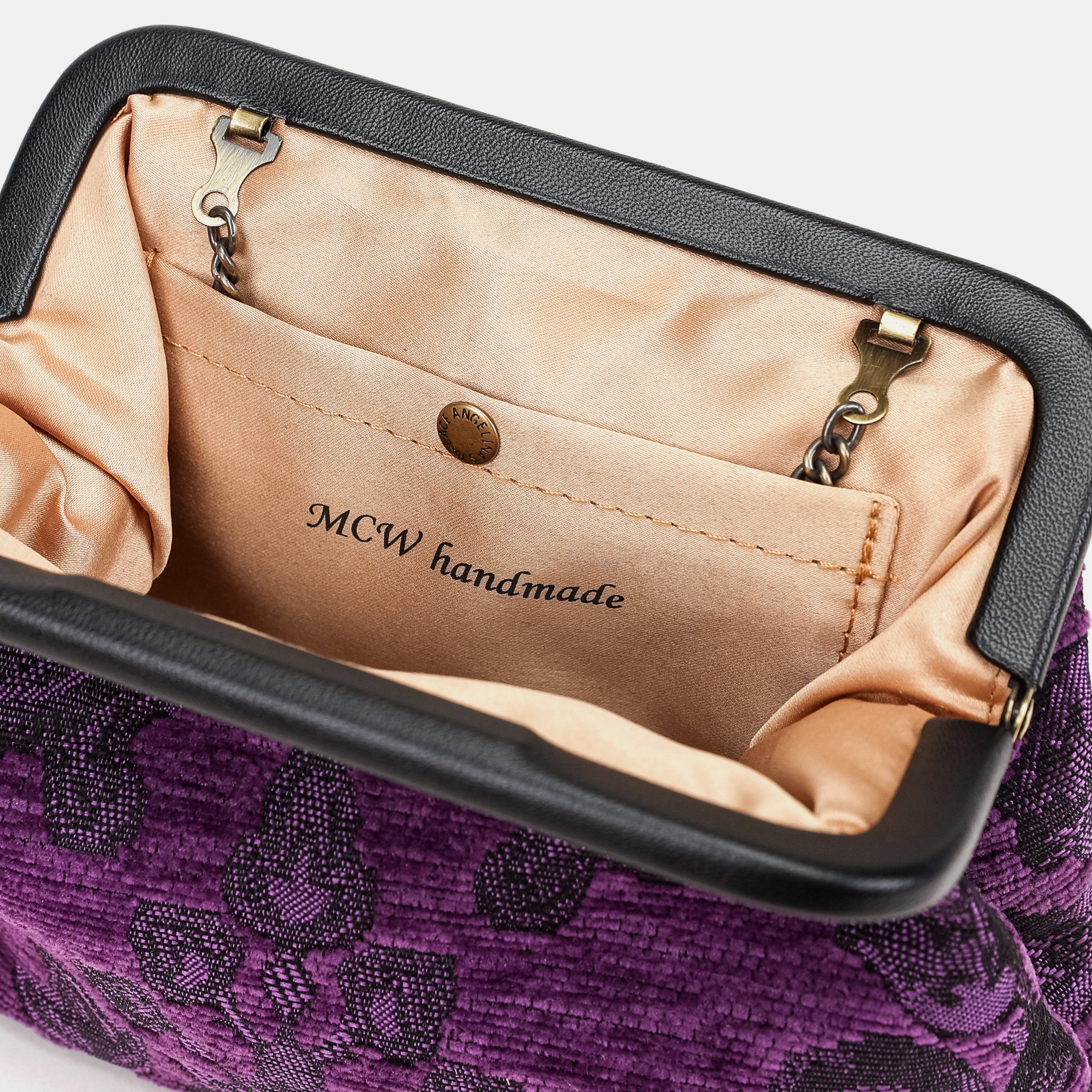 Victorian Blossom Purple Alma Clutch Carpetbag of America details