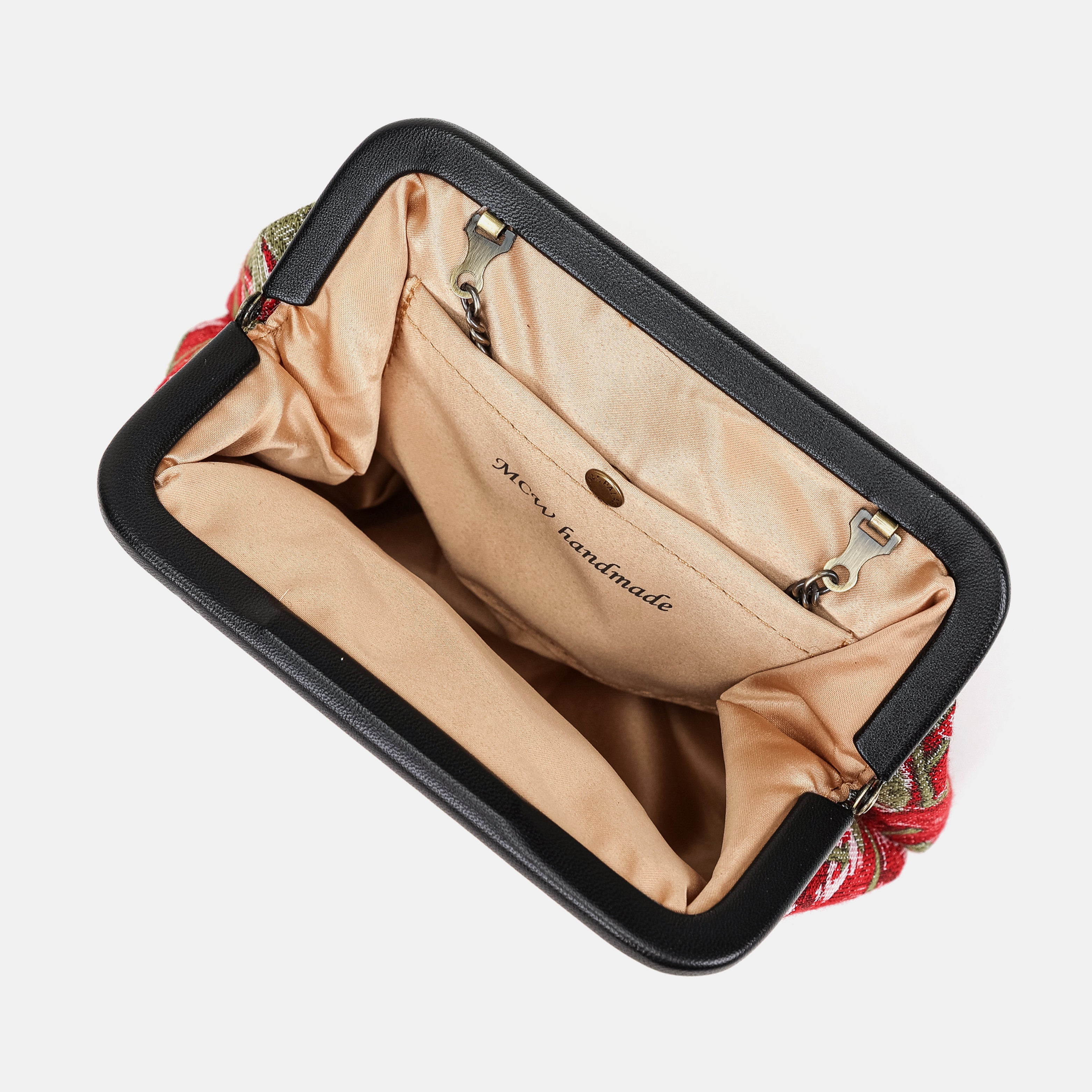 Cherry Cascade Alma Clutch Carpetbag of America inside