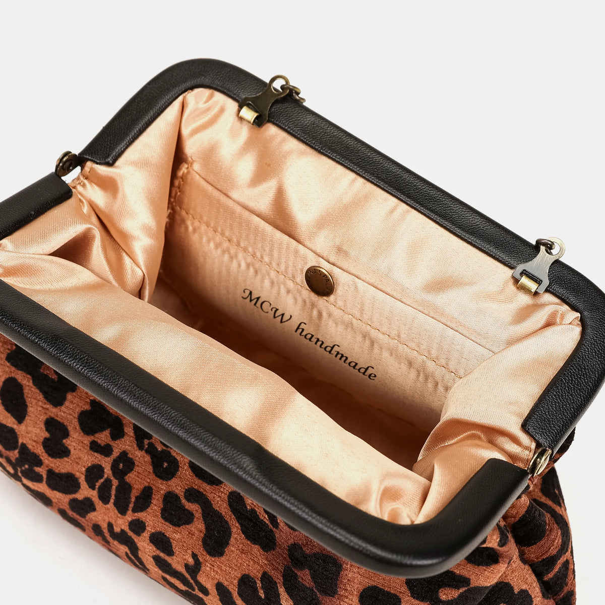 Leopard Classic Alma Clutch Carpetbag of America details