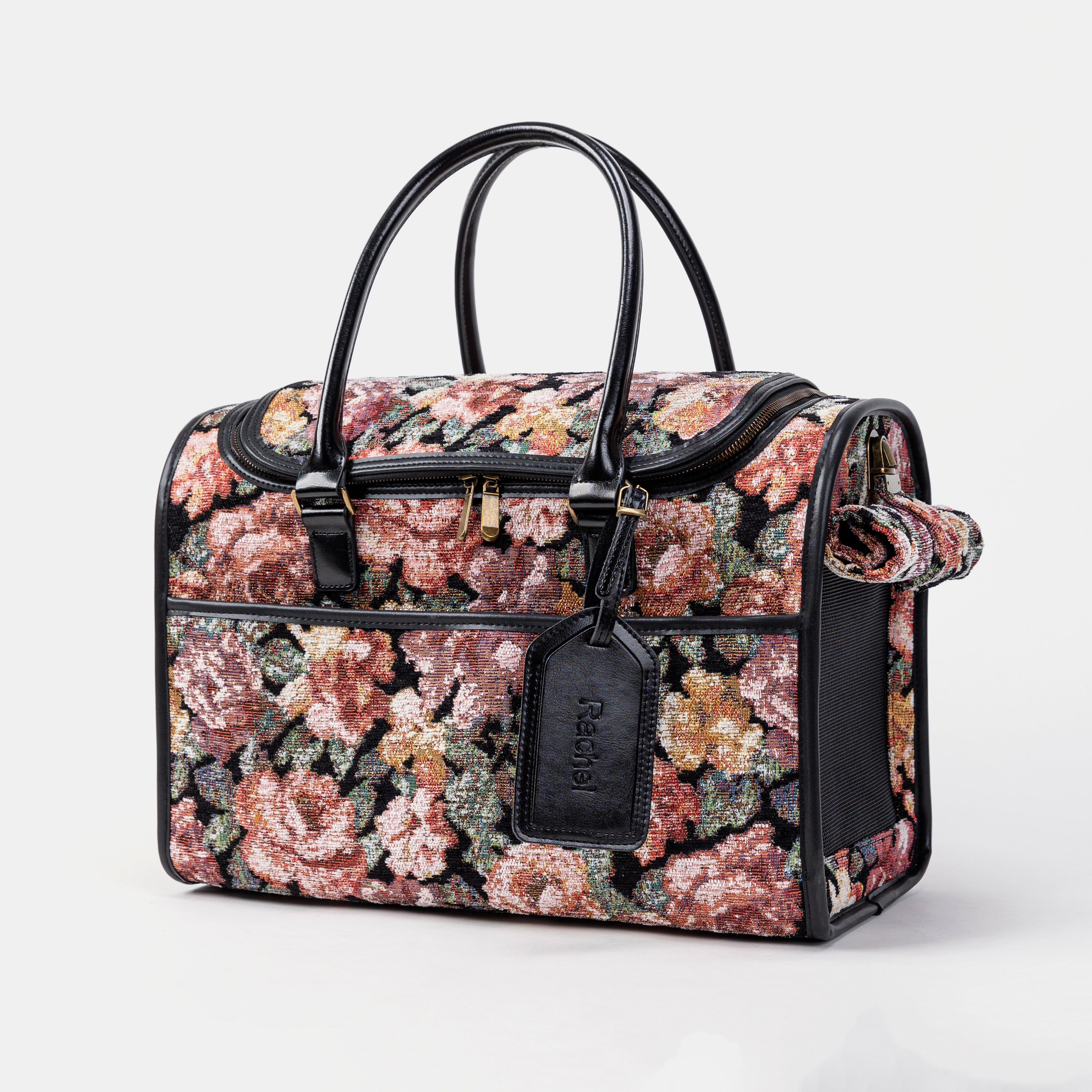 Travel Dog Carrier Bag Floral Rose Main