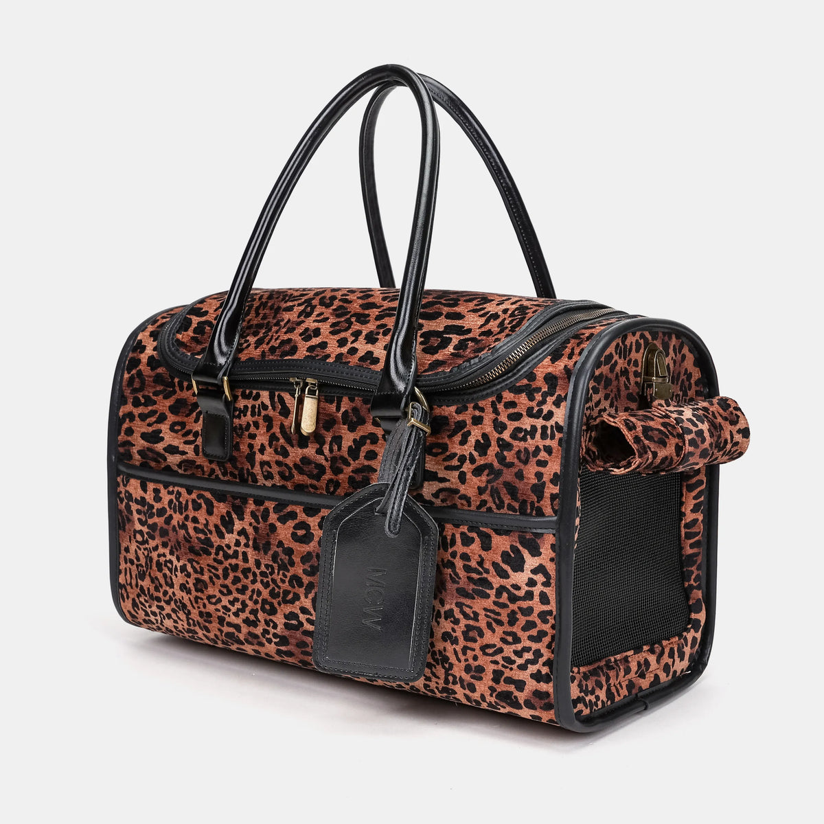 Travel Dog Carrier Bag Leopard Classic Carpetbag of America main