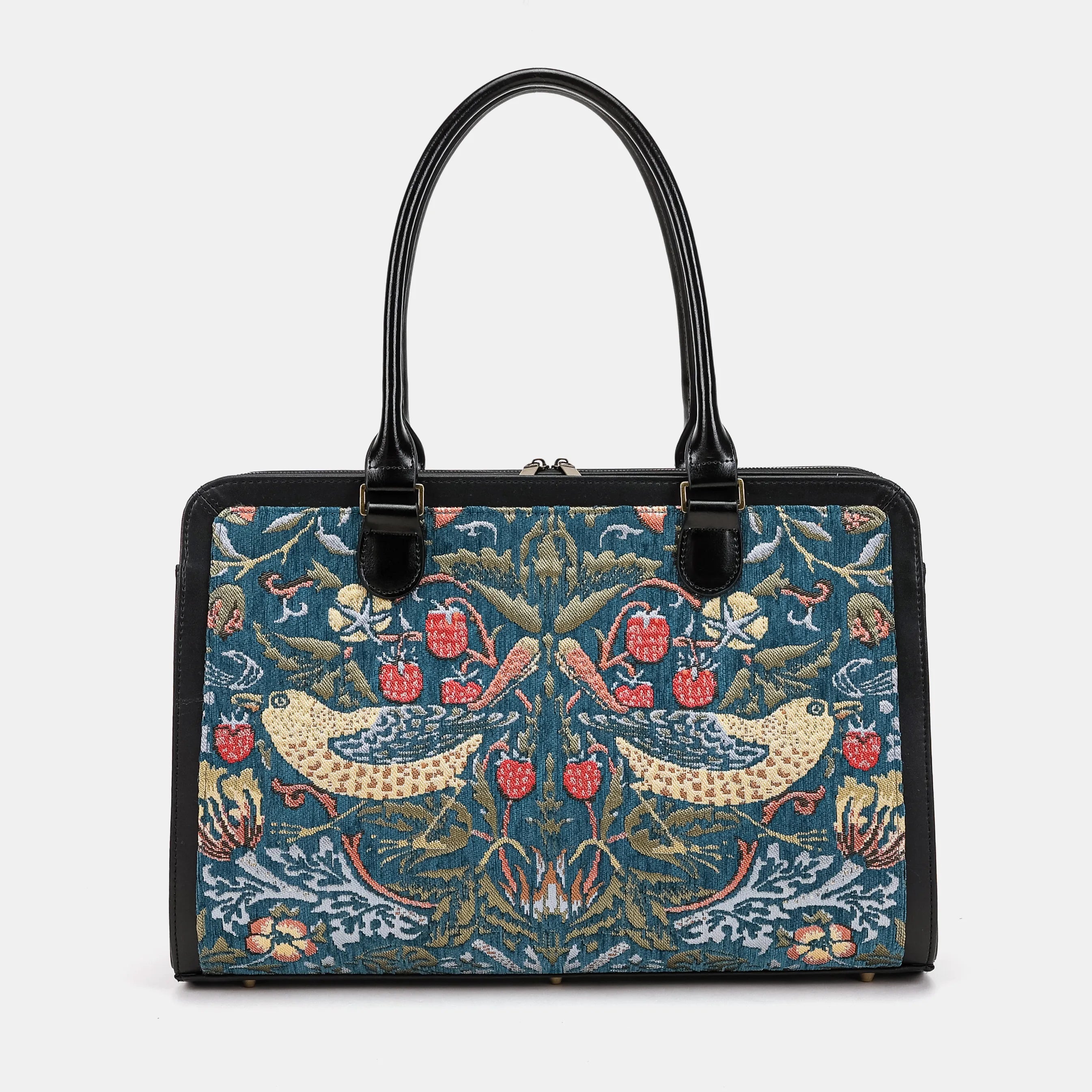 William Morris Strawberry Thief Business Tote Carpetbag of America overview