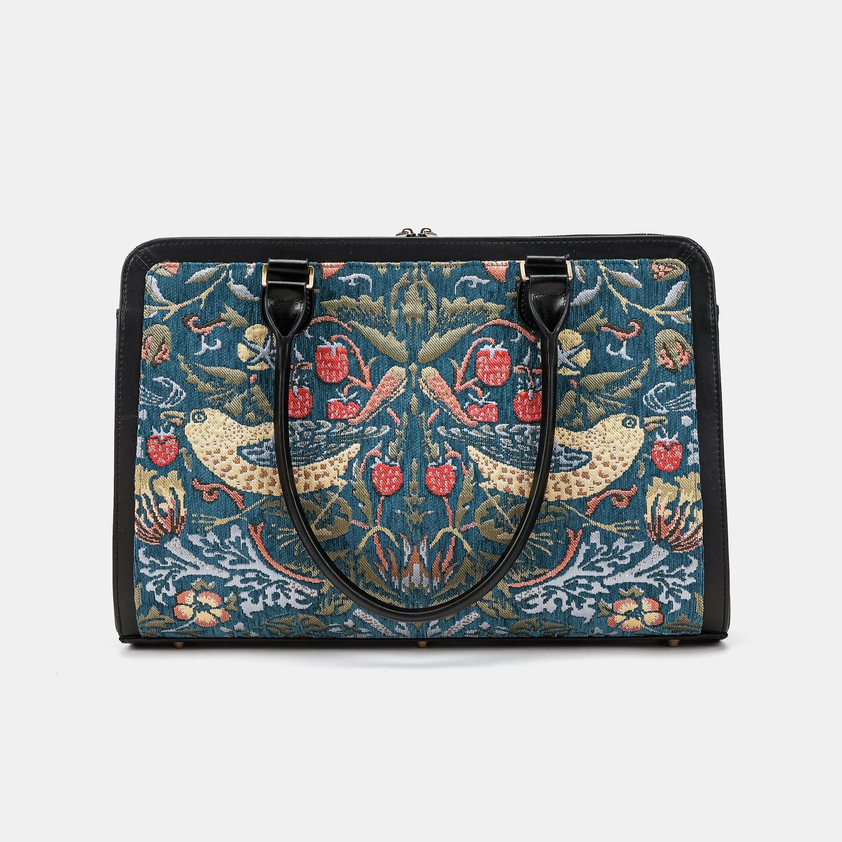 William Morris Strawberry Thief Business Tote Carpetbag of America handle down