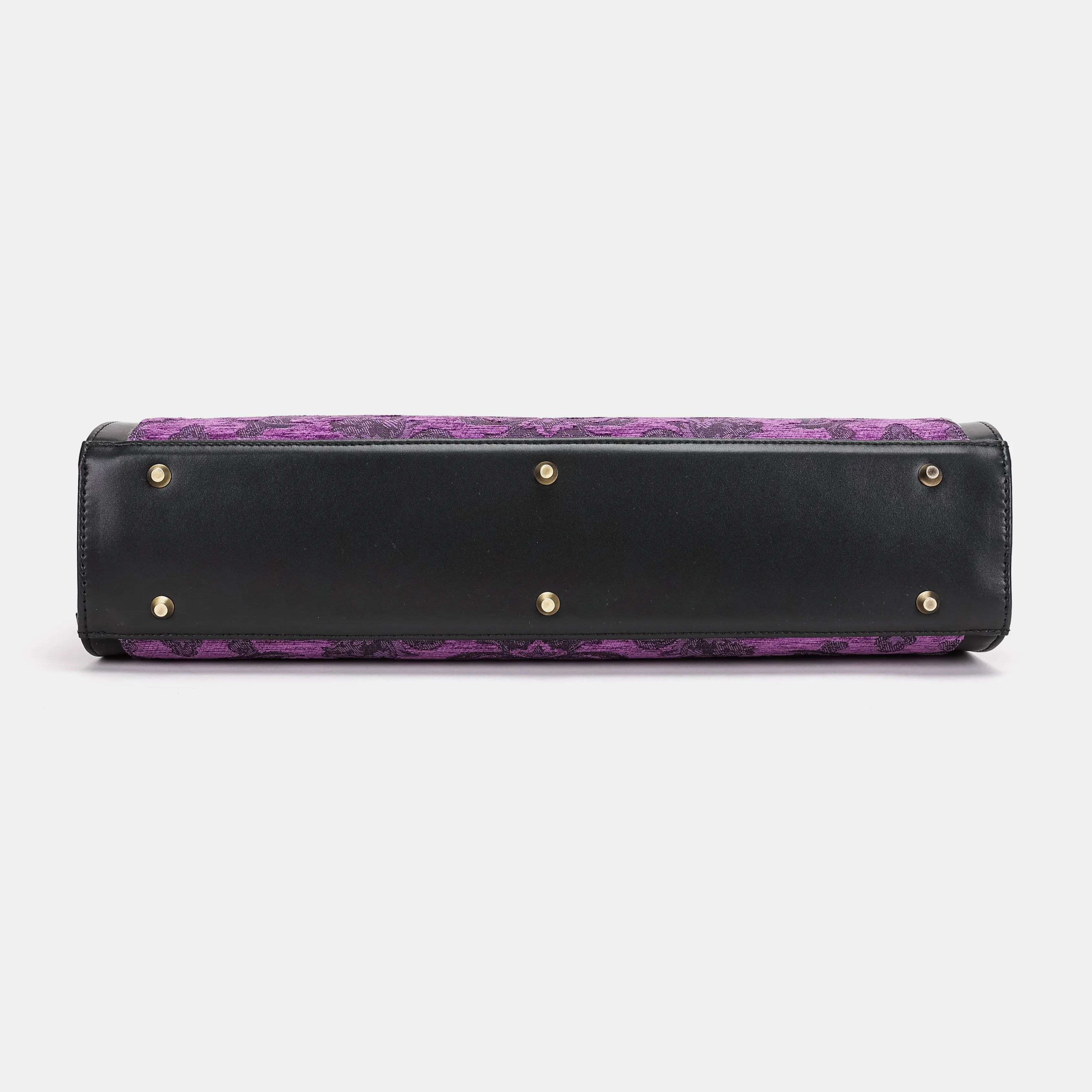 Victorian Blossom Purple Business Tote-bottom