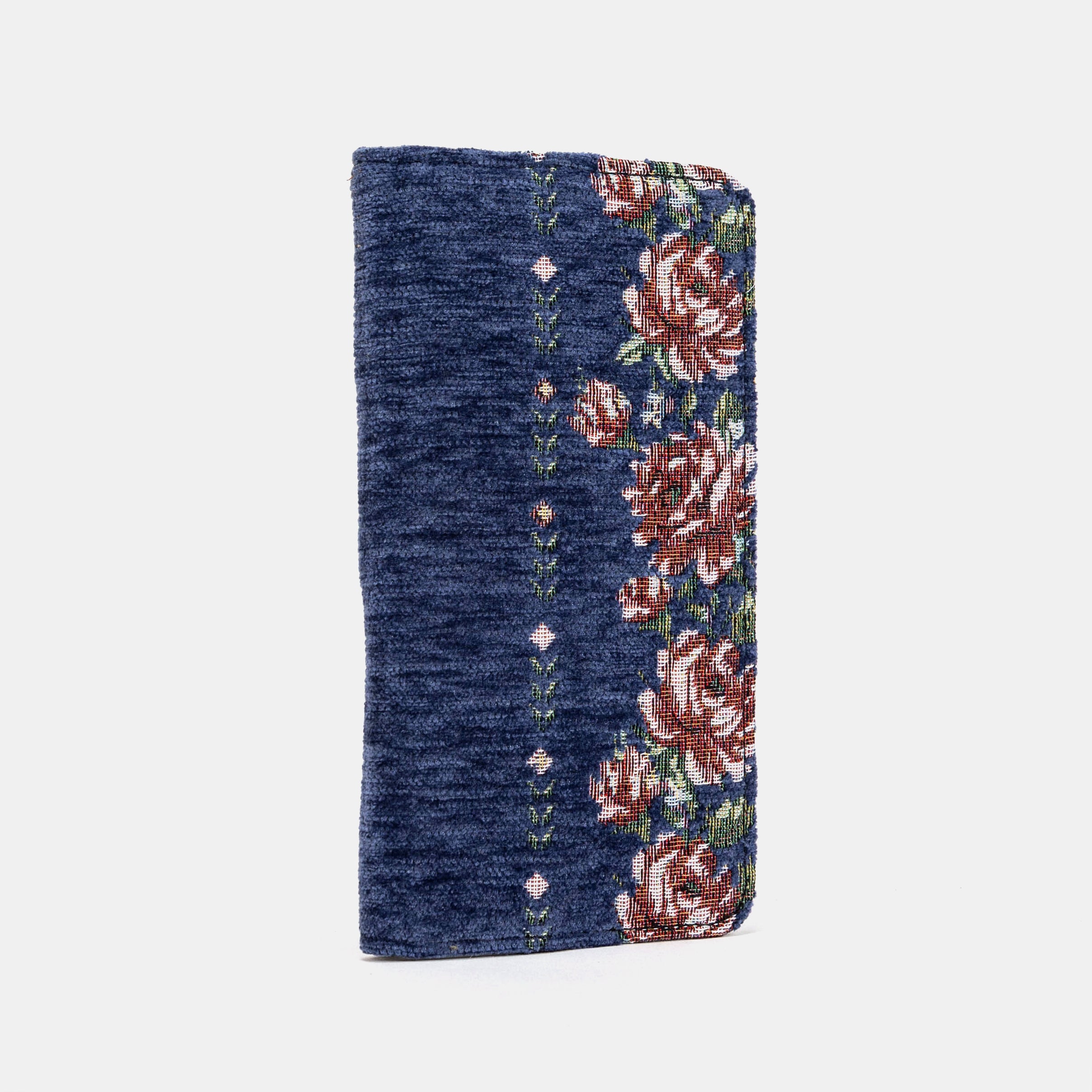 Rose Series Blue Checkbook Cover Carpetbag of America side