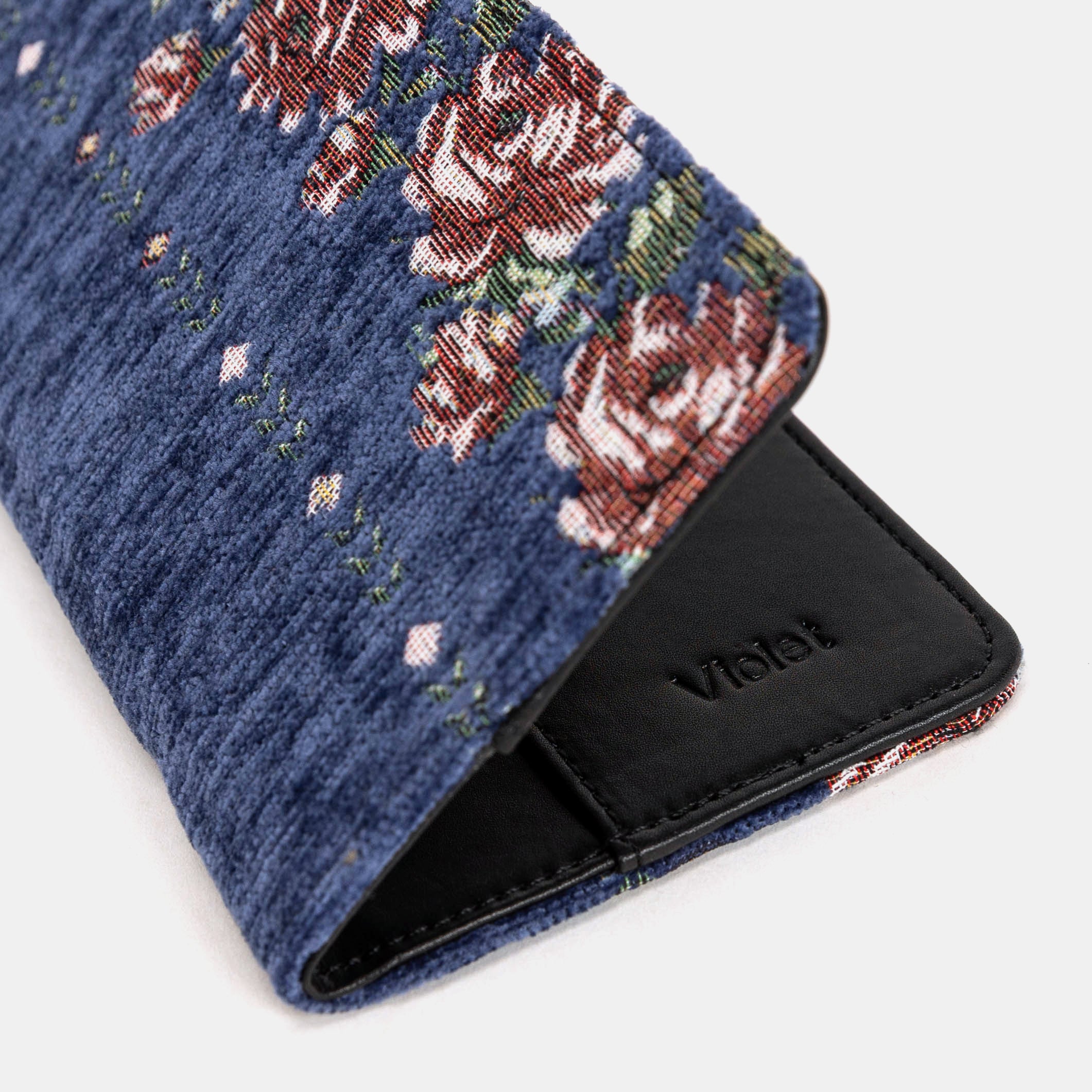 Rose Series Blue Checkbook Cover Carpetbag of America customization