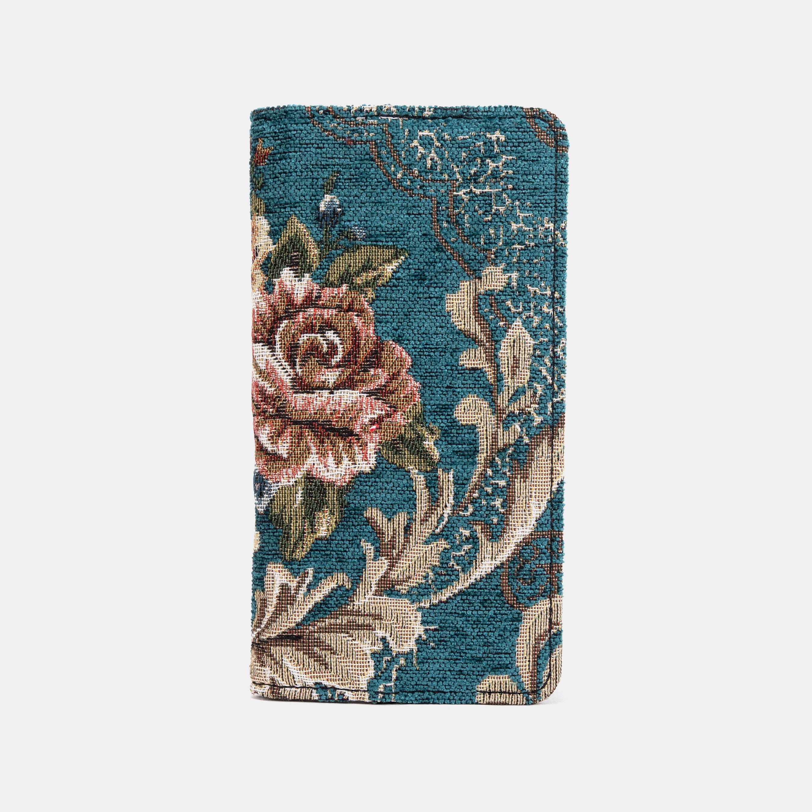 Floral Teal Checkbook Cover