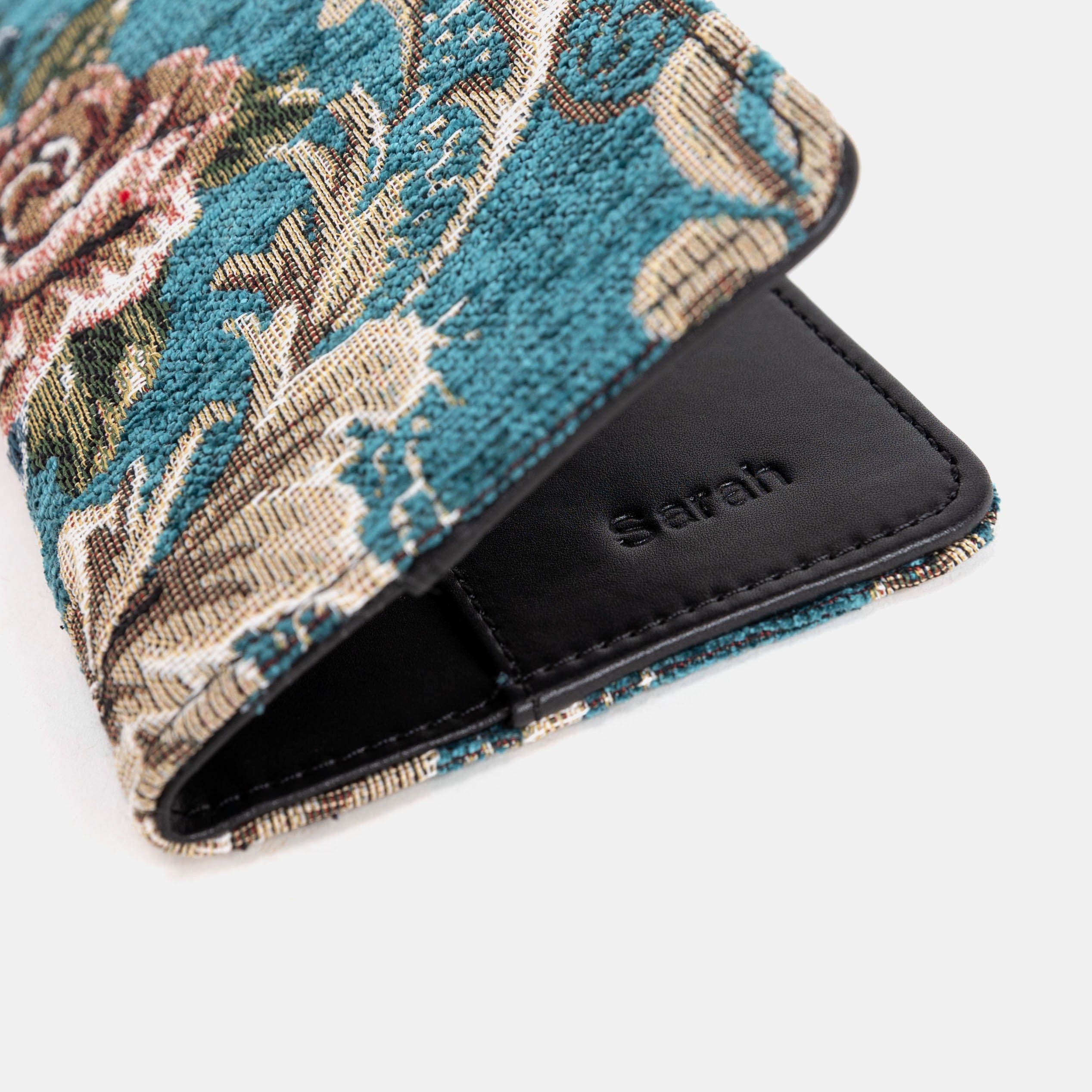 Floral Teal Checkbook Cover