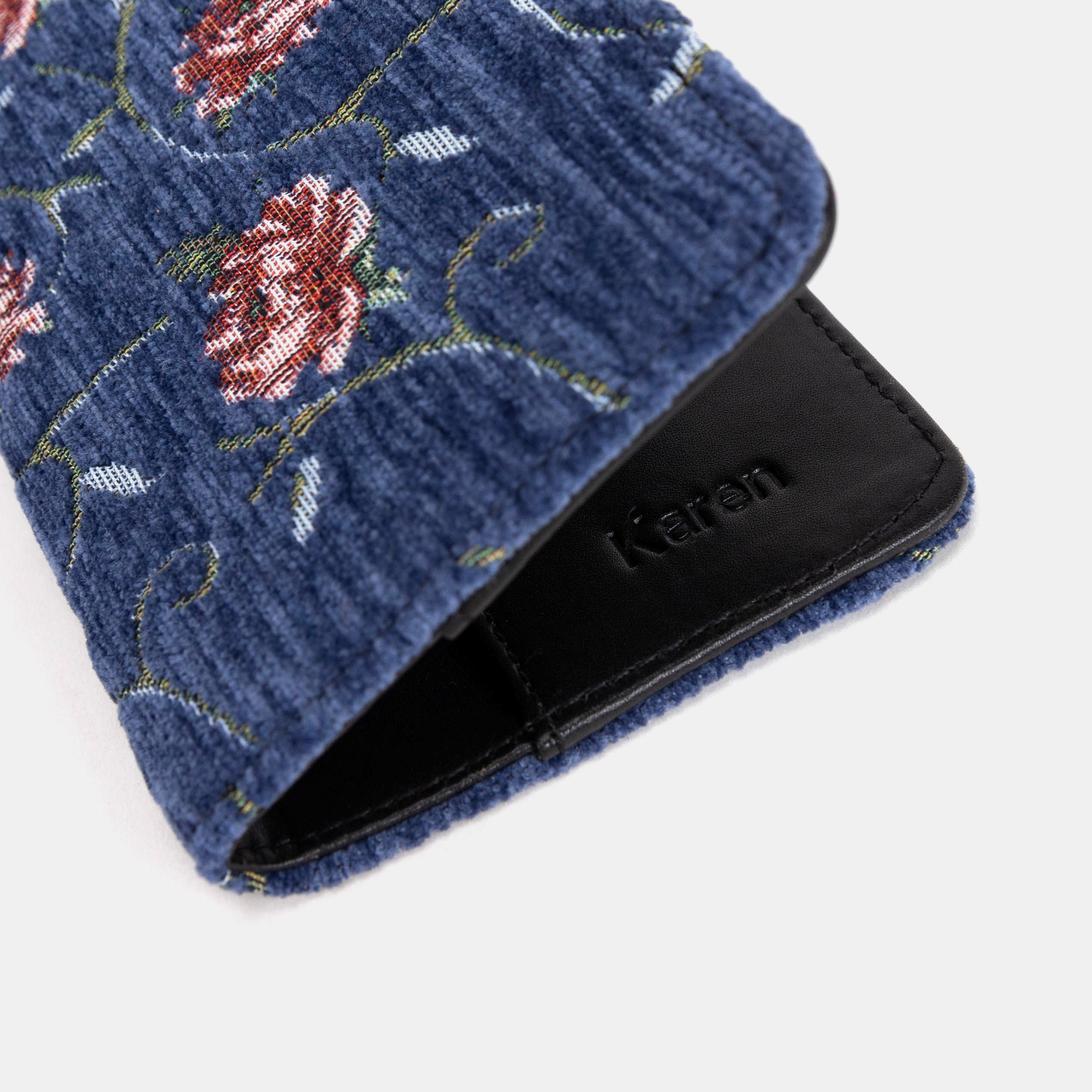 Climbing Rose Blue Checkbook Cover