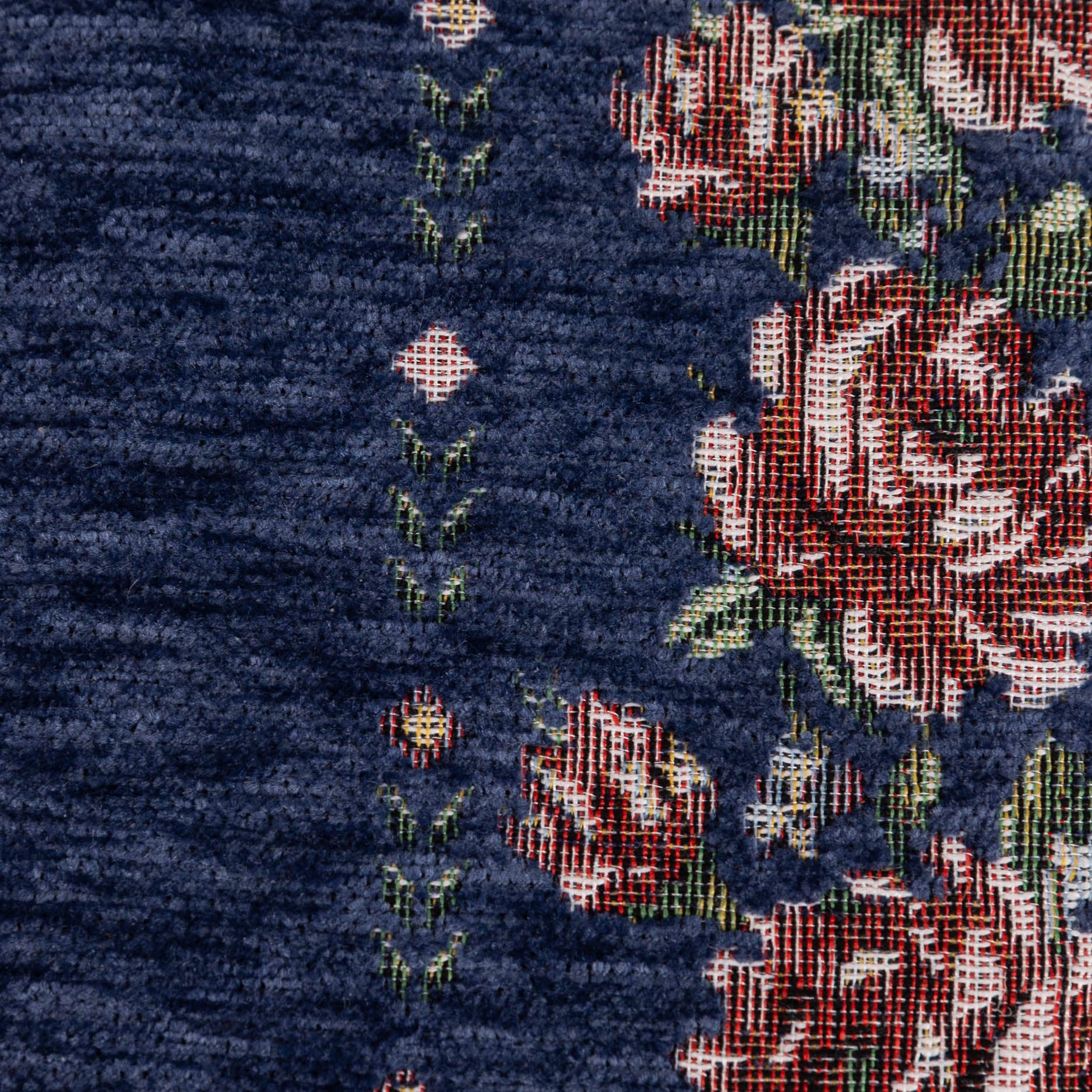 Rose Trail Blue Passport Cover Carpetbag of America detail