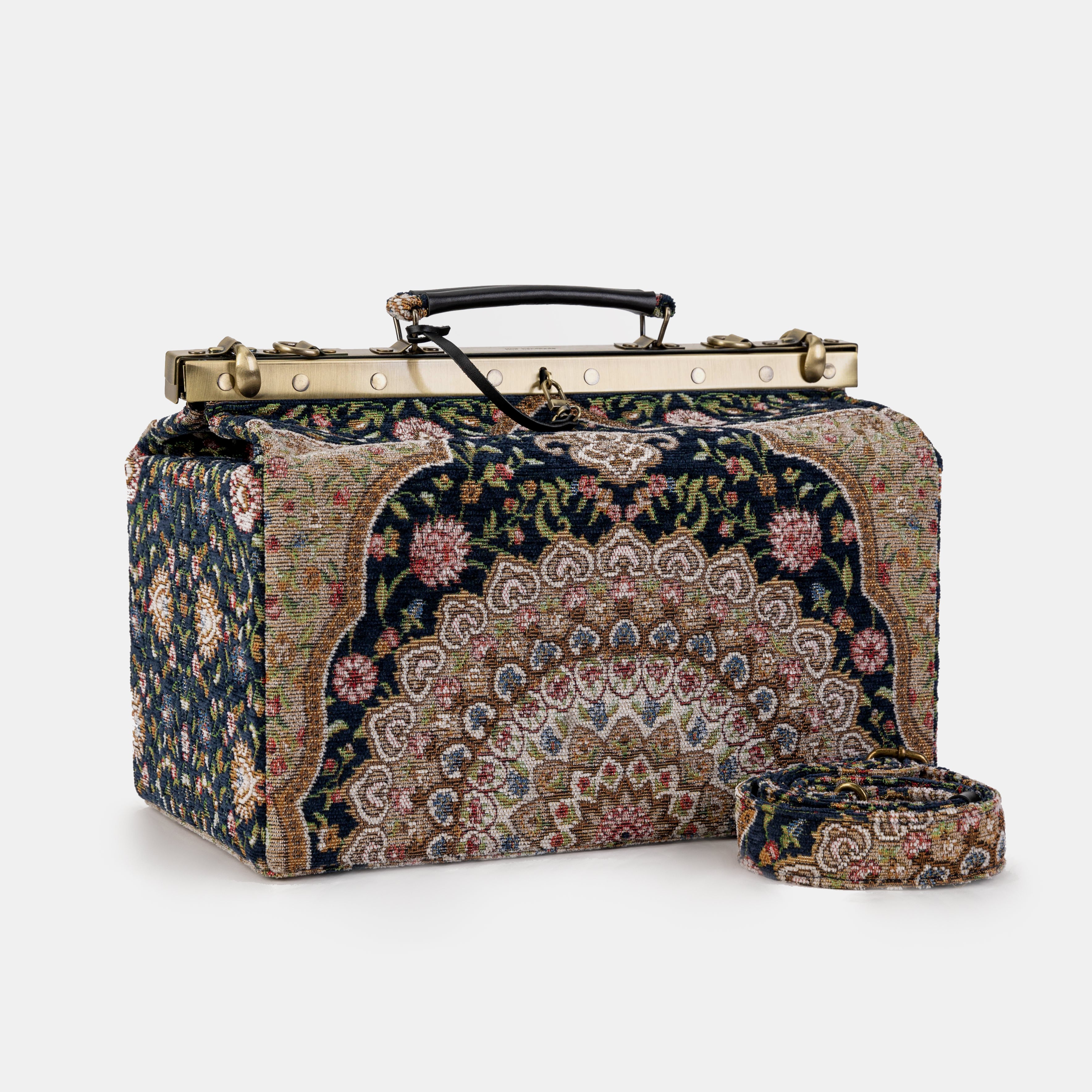 Oriental Navy Genevieve Carpet Gladstone Bag