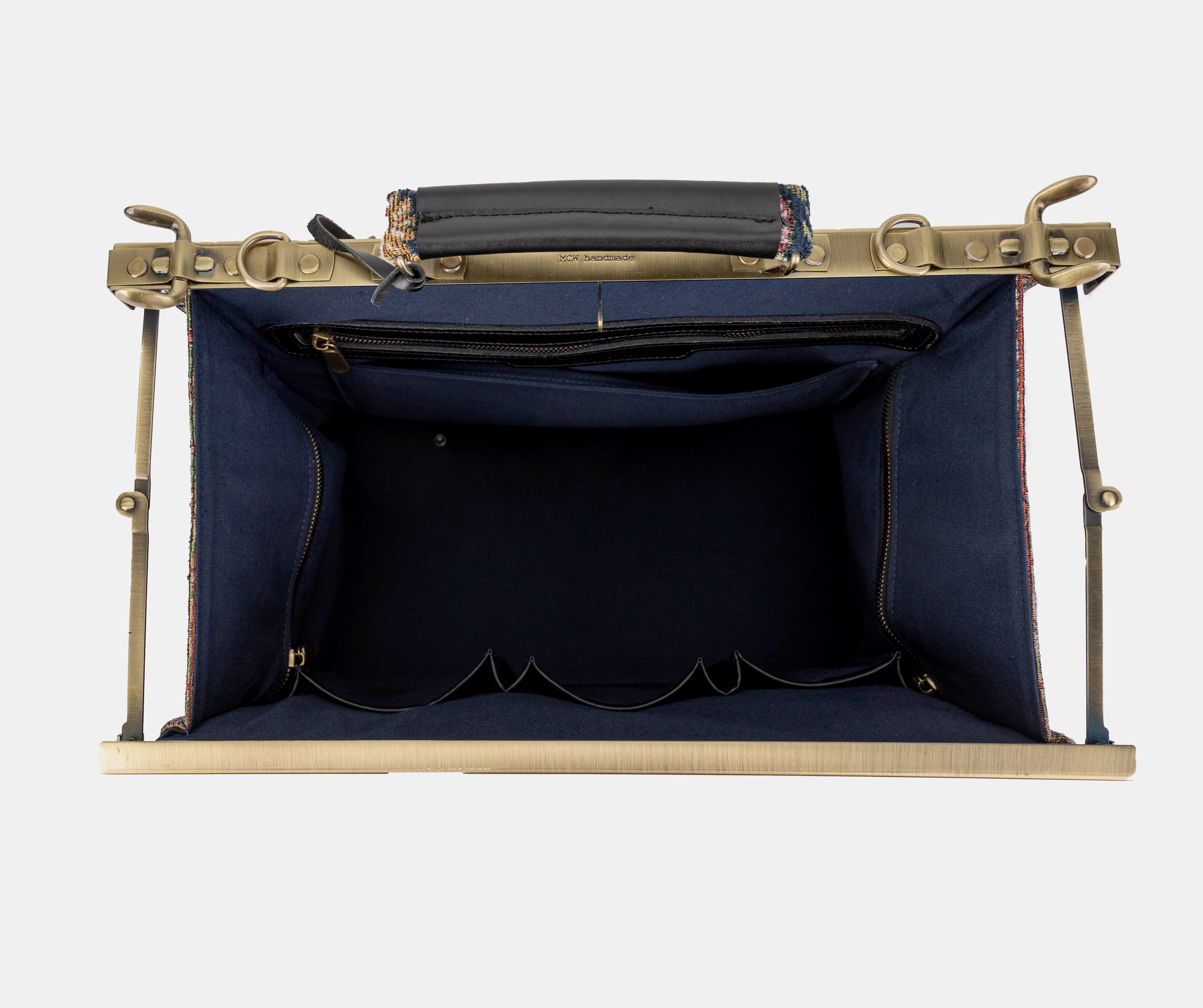 Oriental Navy Genevieve Carpet Gladstone Bag