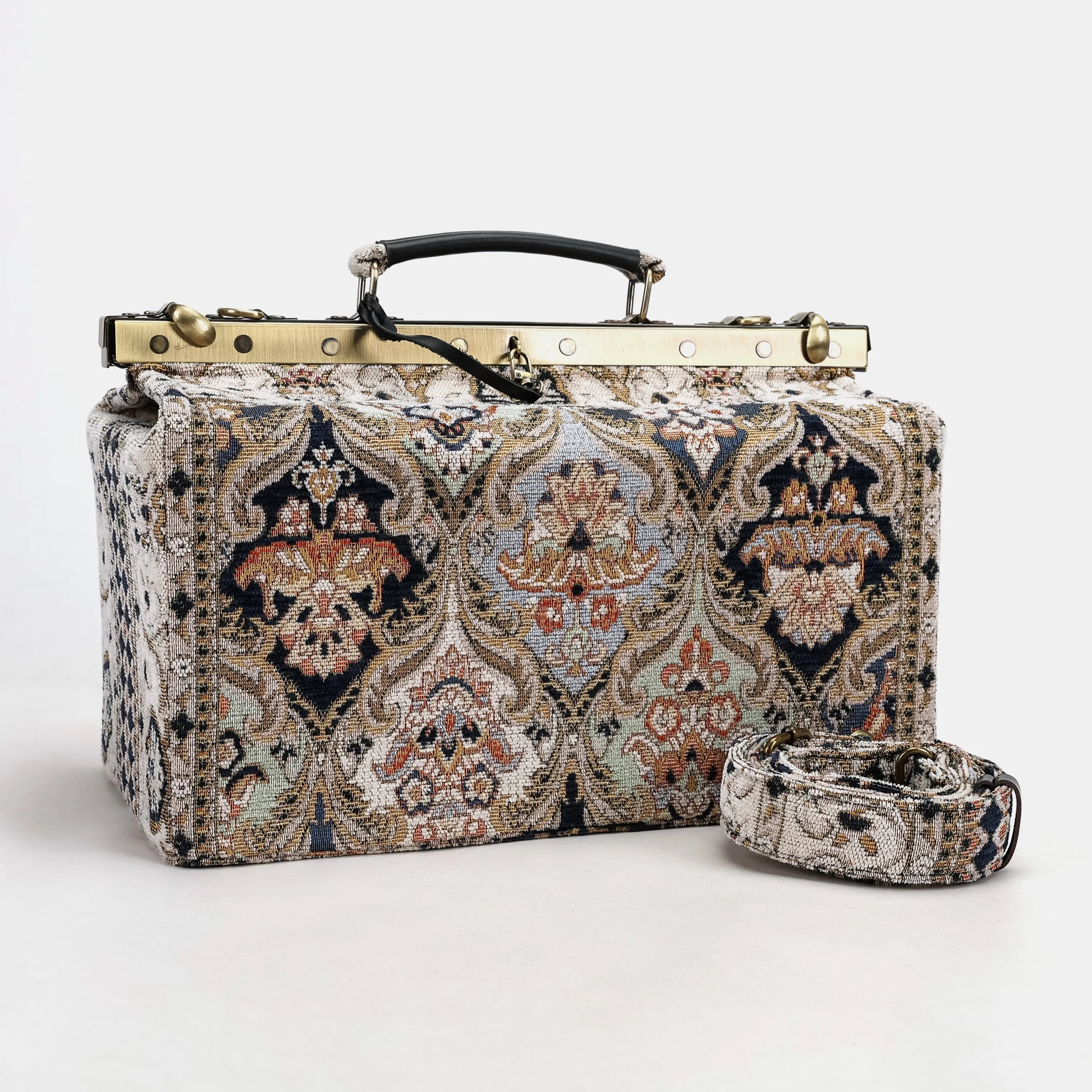 Golden Age Navy Genevieve Carpet Gladstone Bag of America main