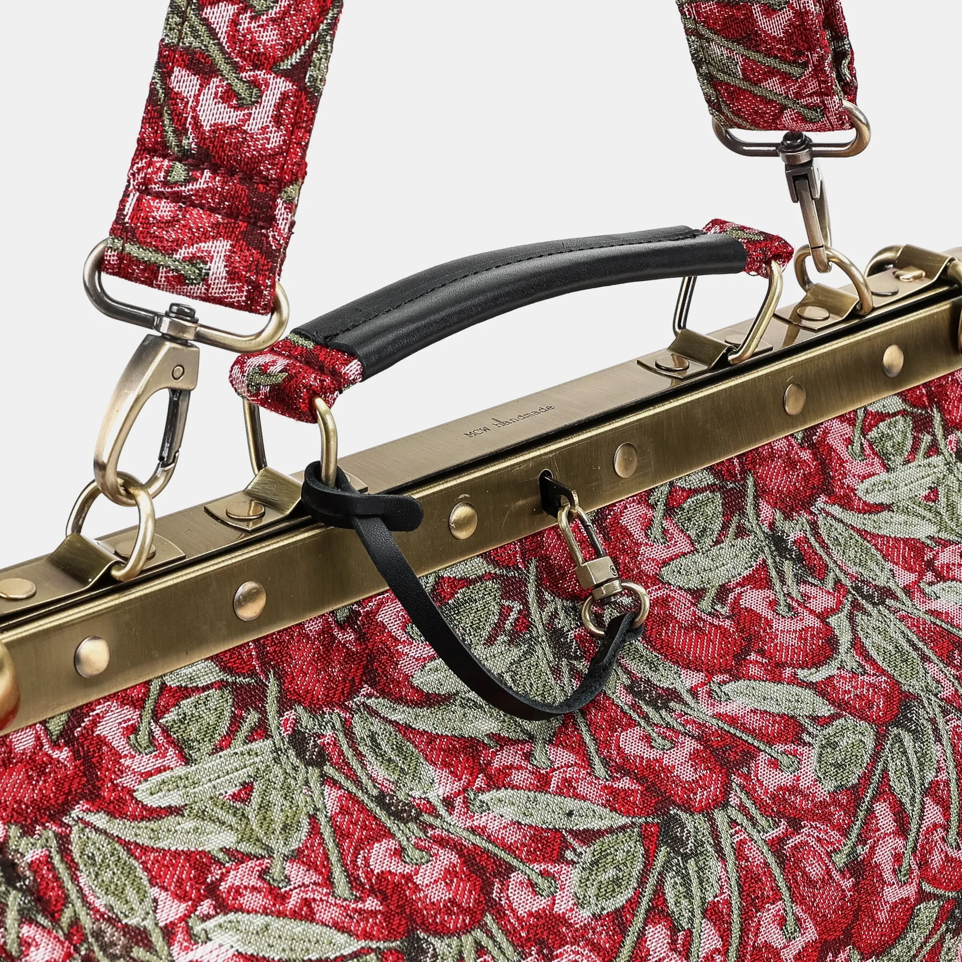 Cherry Cascade Carpet Gladstone Bag buckle