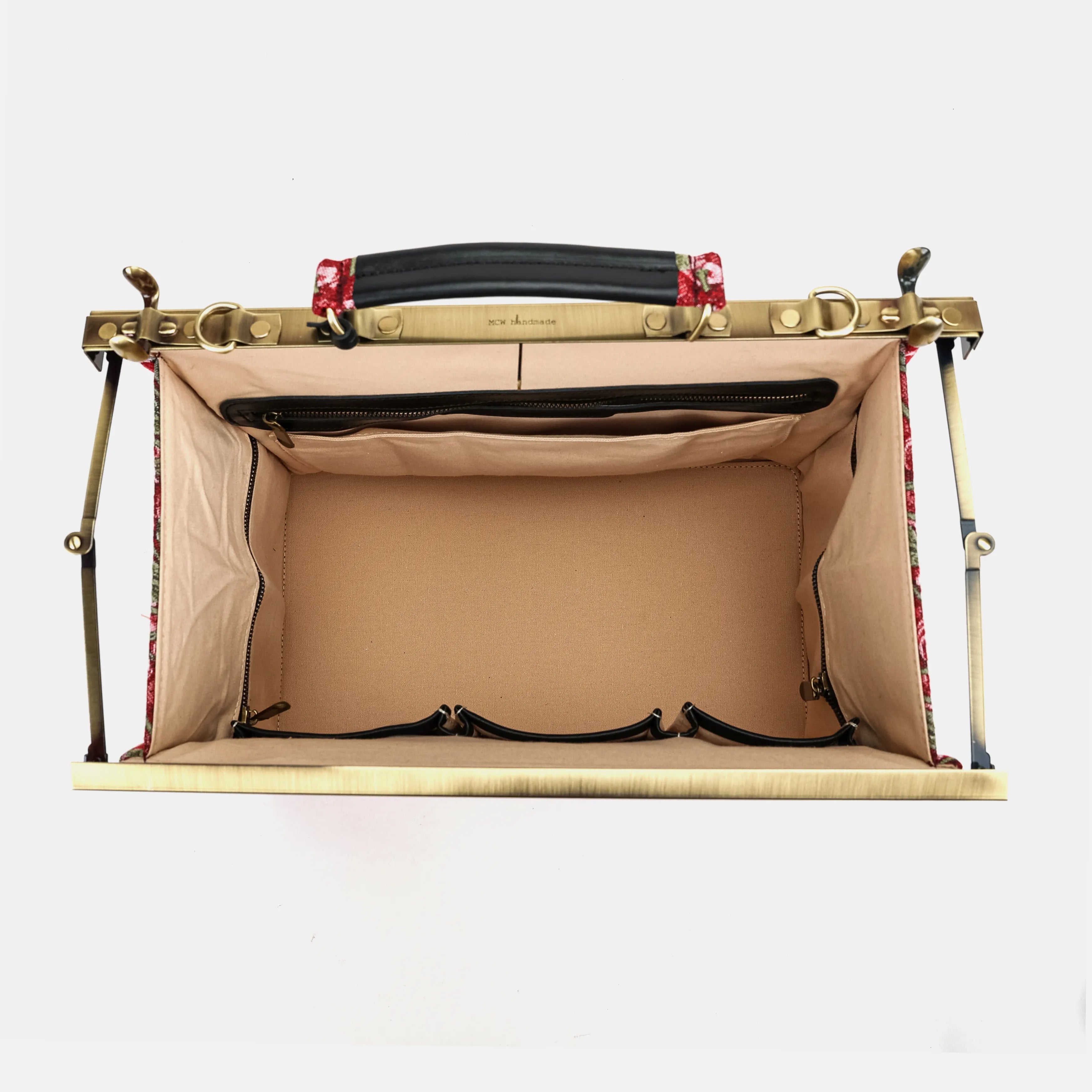 Cherry Cascade Carpet Gladstone Bag inside