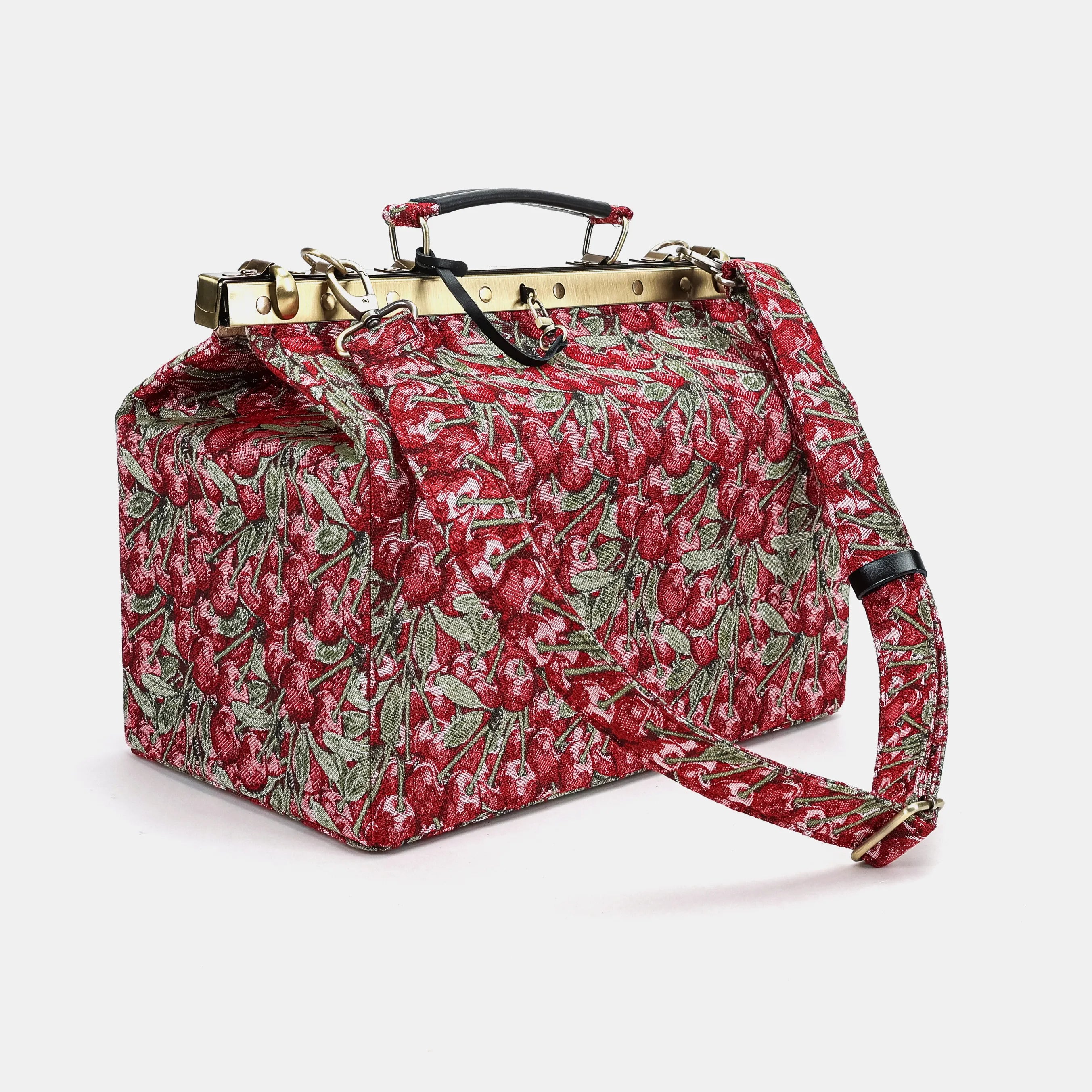 Cherry Cascade Carpet Gladstone Bag with handle