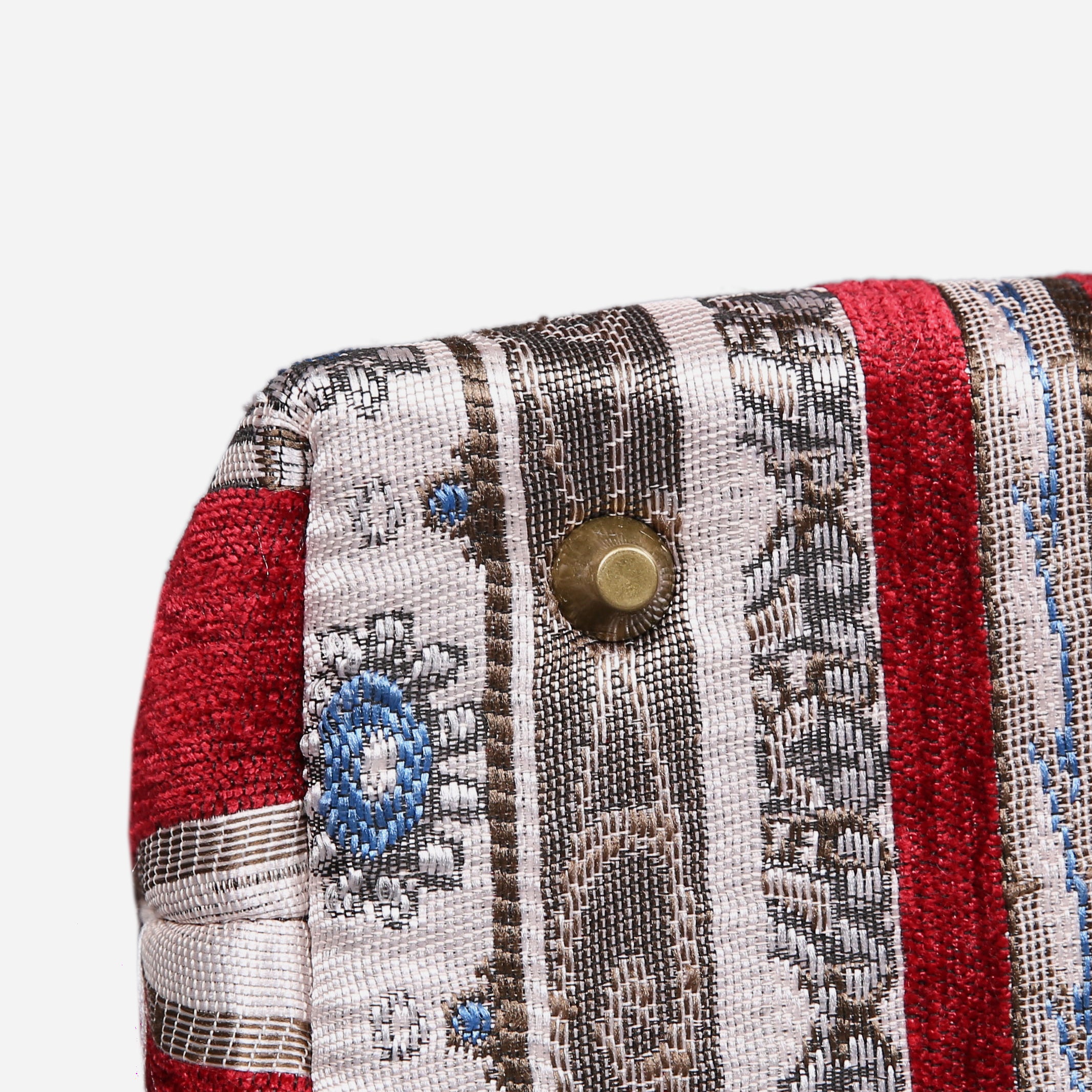 Ethnic Strips Wine Tuck Lock Carpet Satchel carpet bag MCW Handmade-5
