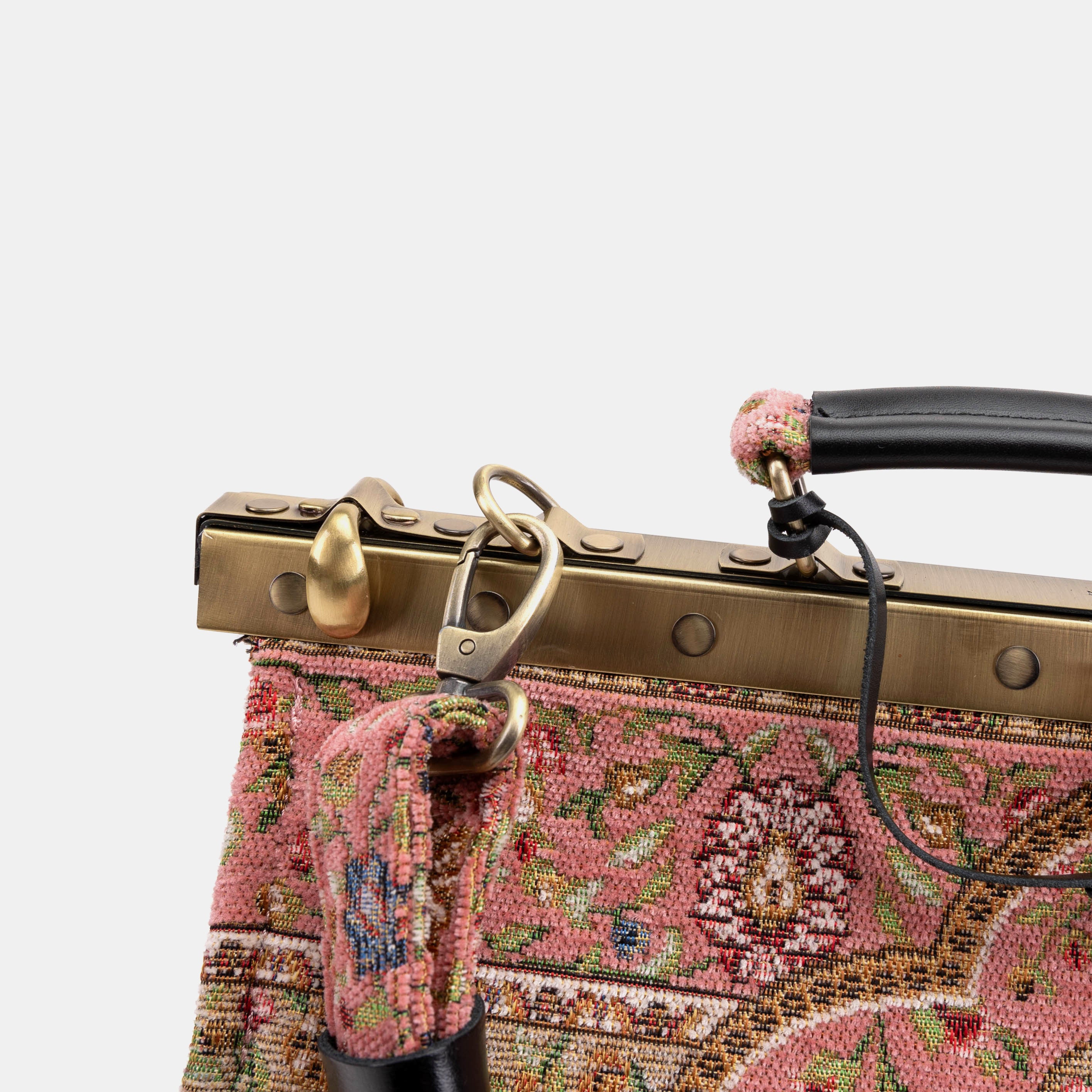 Celine Gladstone Doctor Carpet Bag Oriental Pink of America clasp