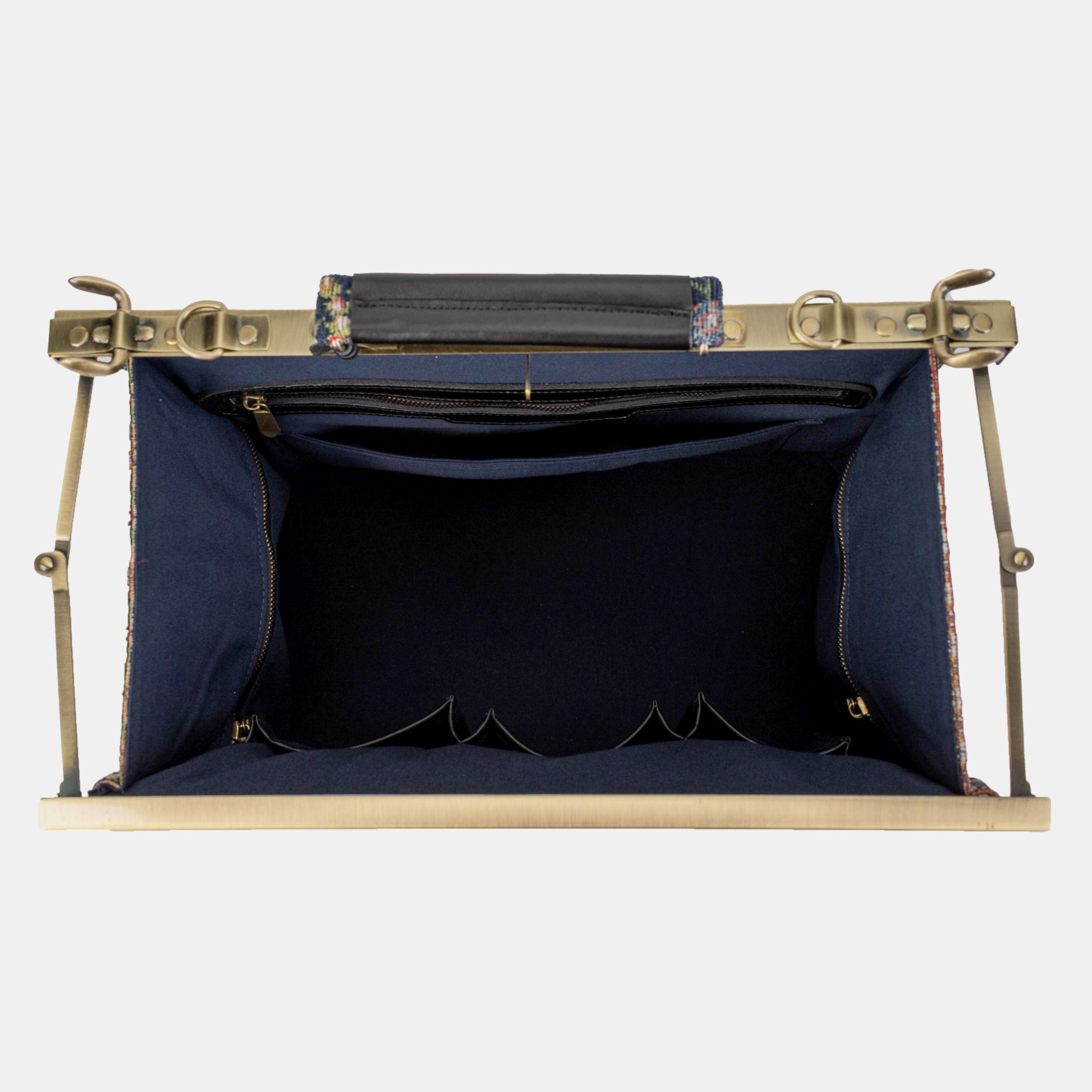 Oriental Navy Celine Carpet Gladstone Bag