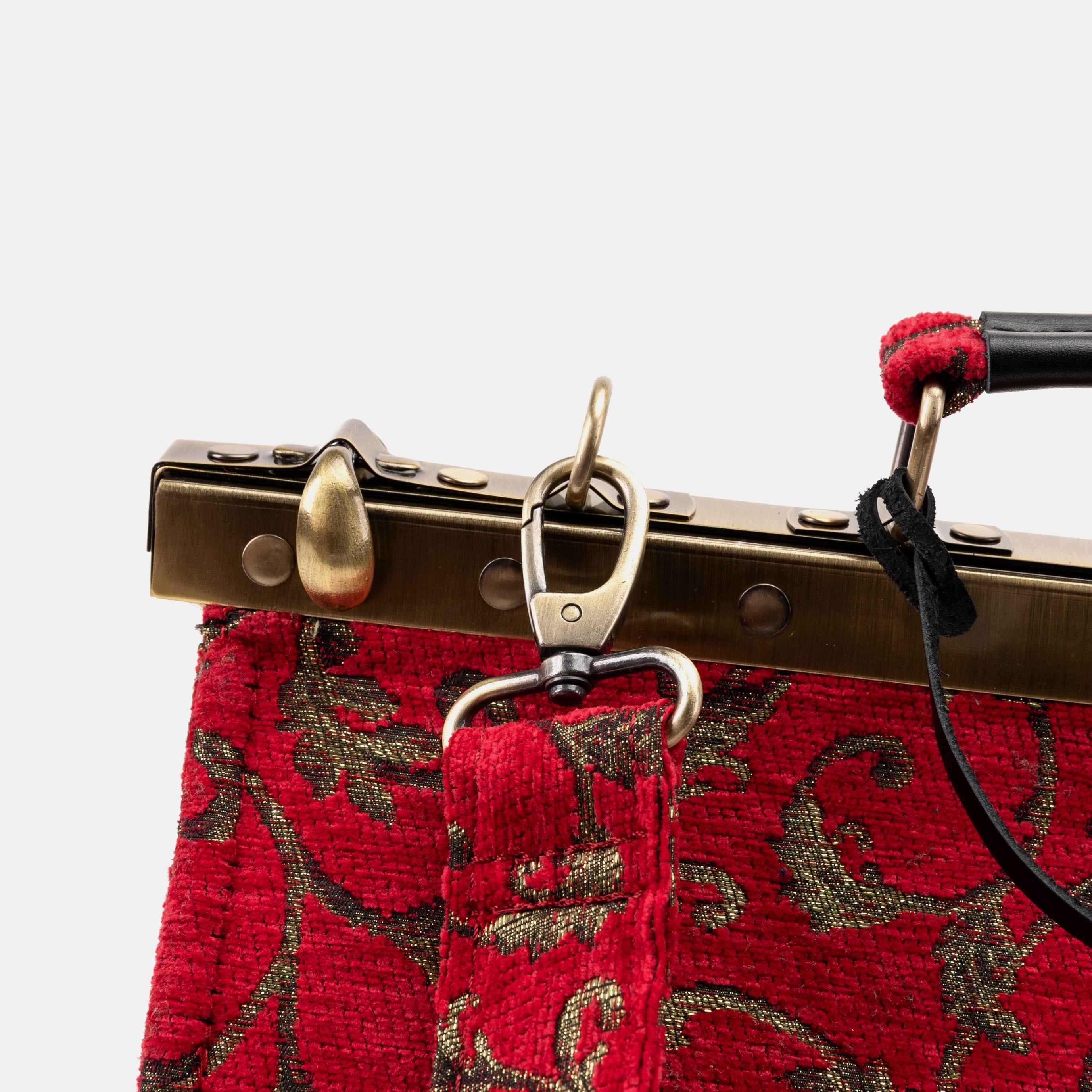 Vintage Ivy Red Celine Carpet Gladstone Bag clasp