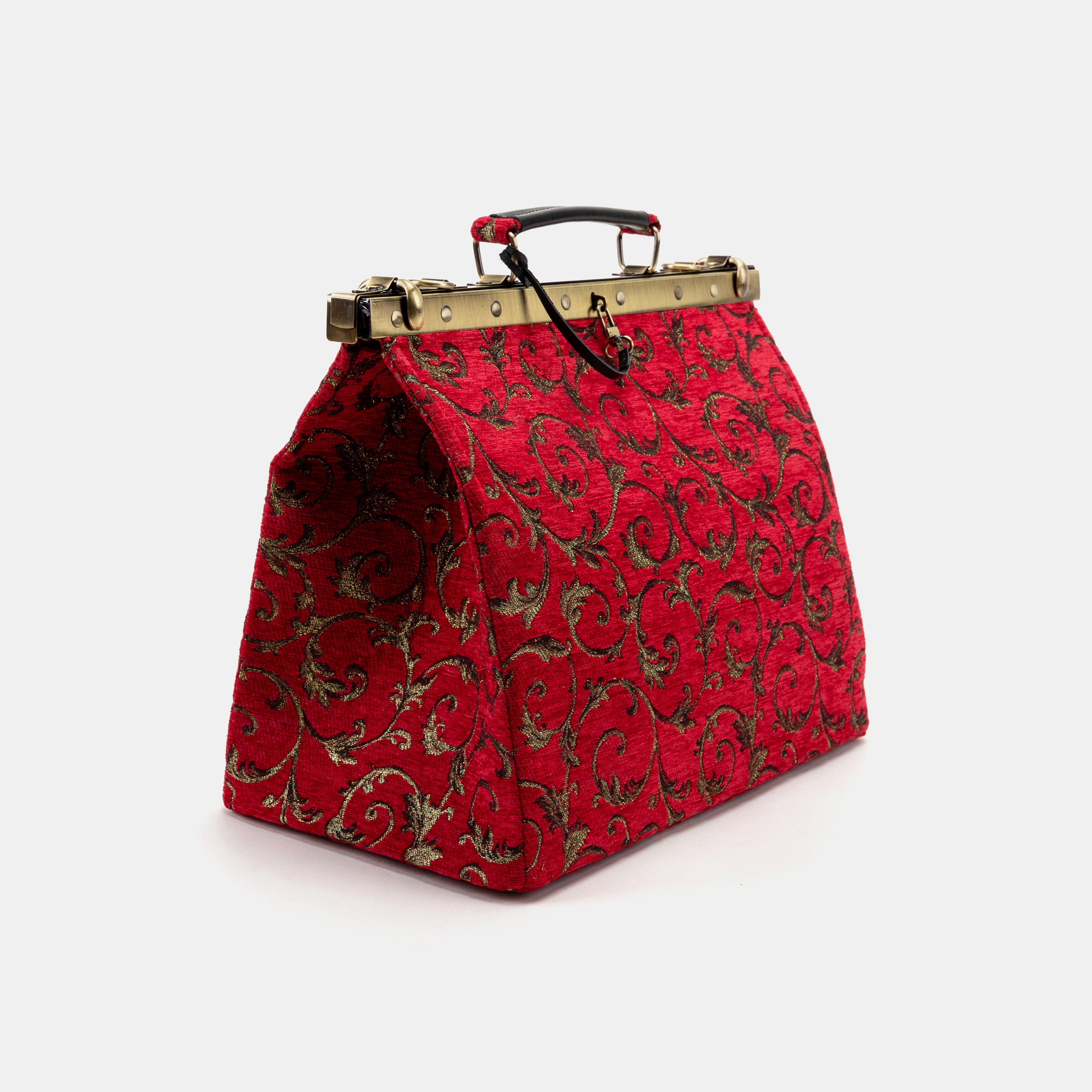 Vintage Ivy Red Celine Carpet Gladstone Bag front side