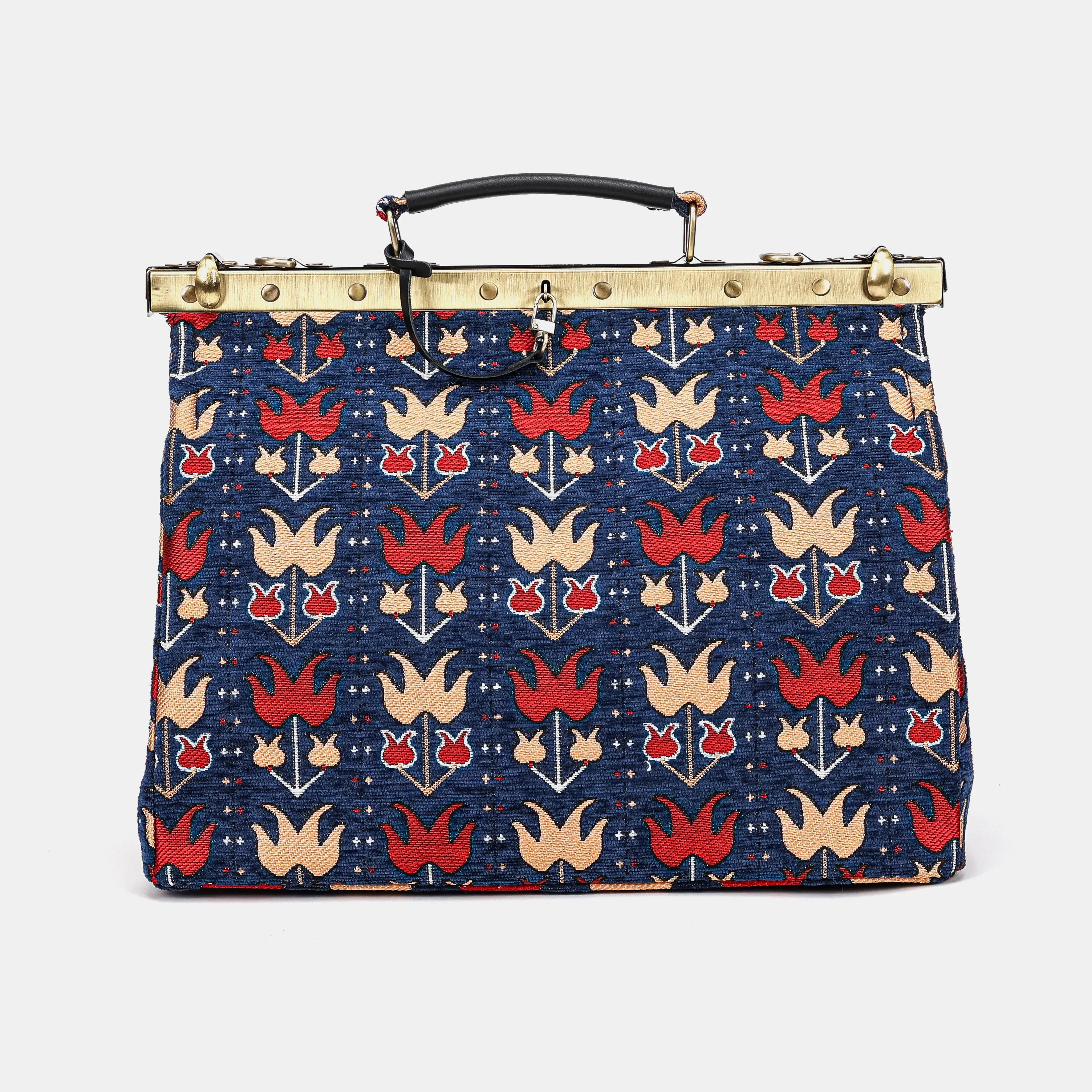 Celine Gladstone Doctor Carpet Bag | Poppy Bloom of America front