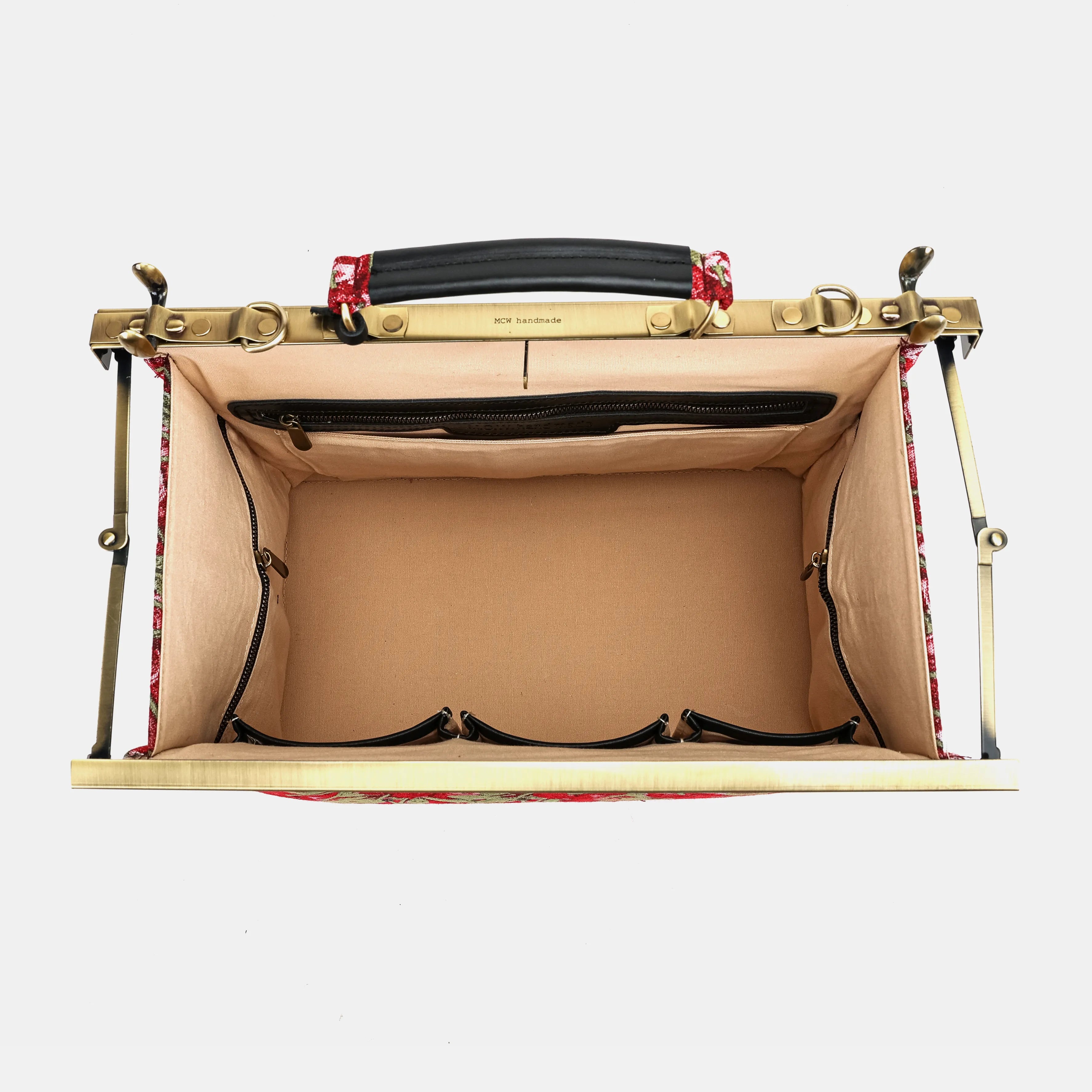 Cherry Cascade Carpet Gladstone Bag  inside