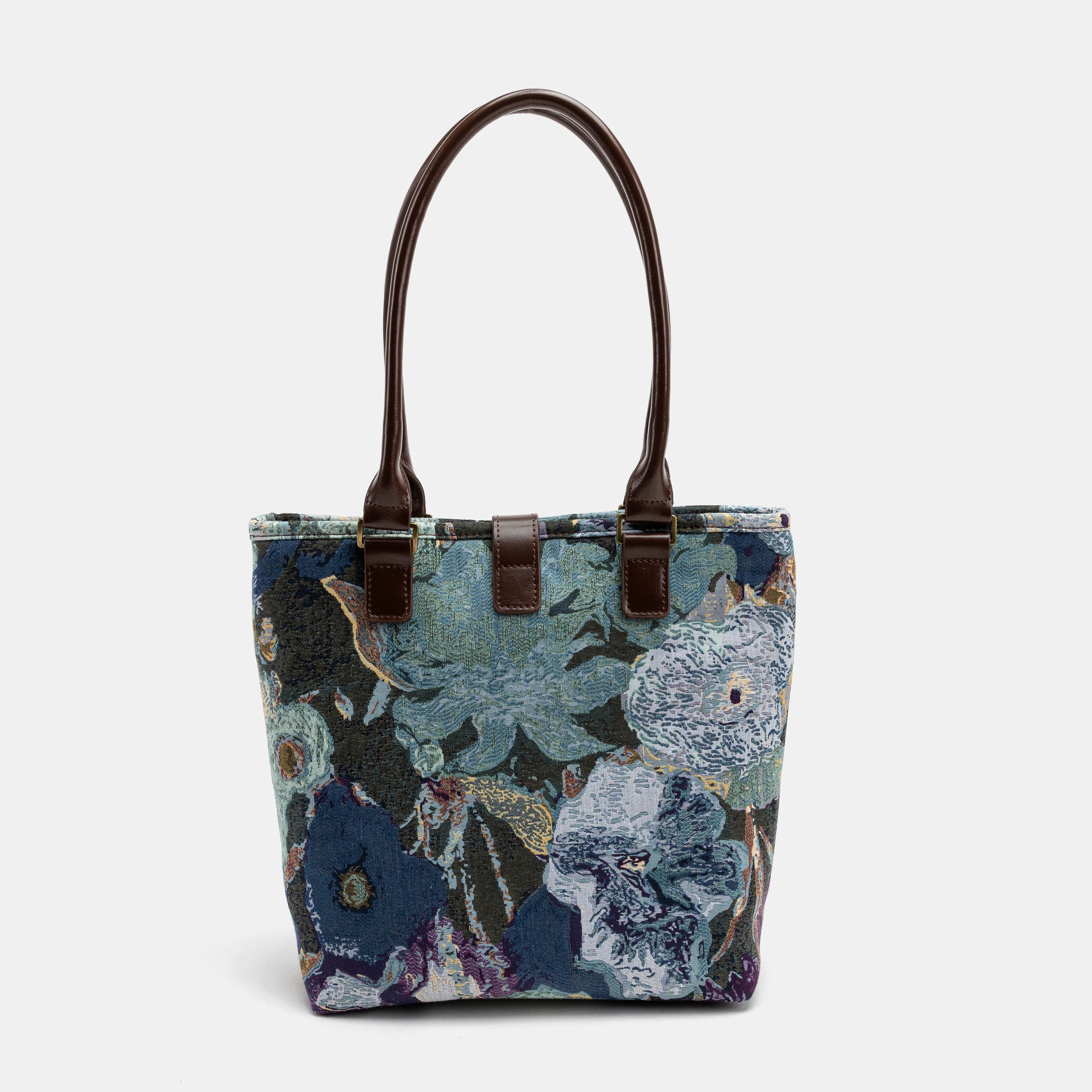 Abstract Blue Everyday Tote Bag Carpetbag of America back