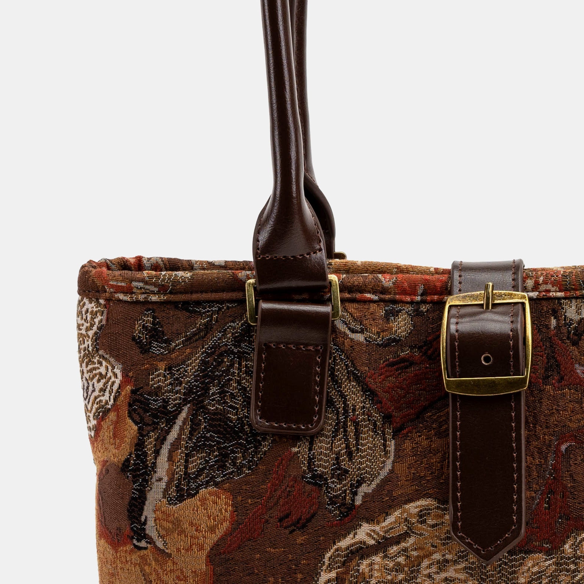 Abstract Brown Everyday Tote Bag Carpetbag of America detail