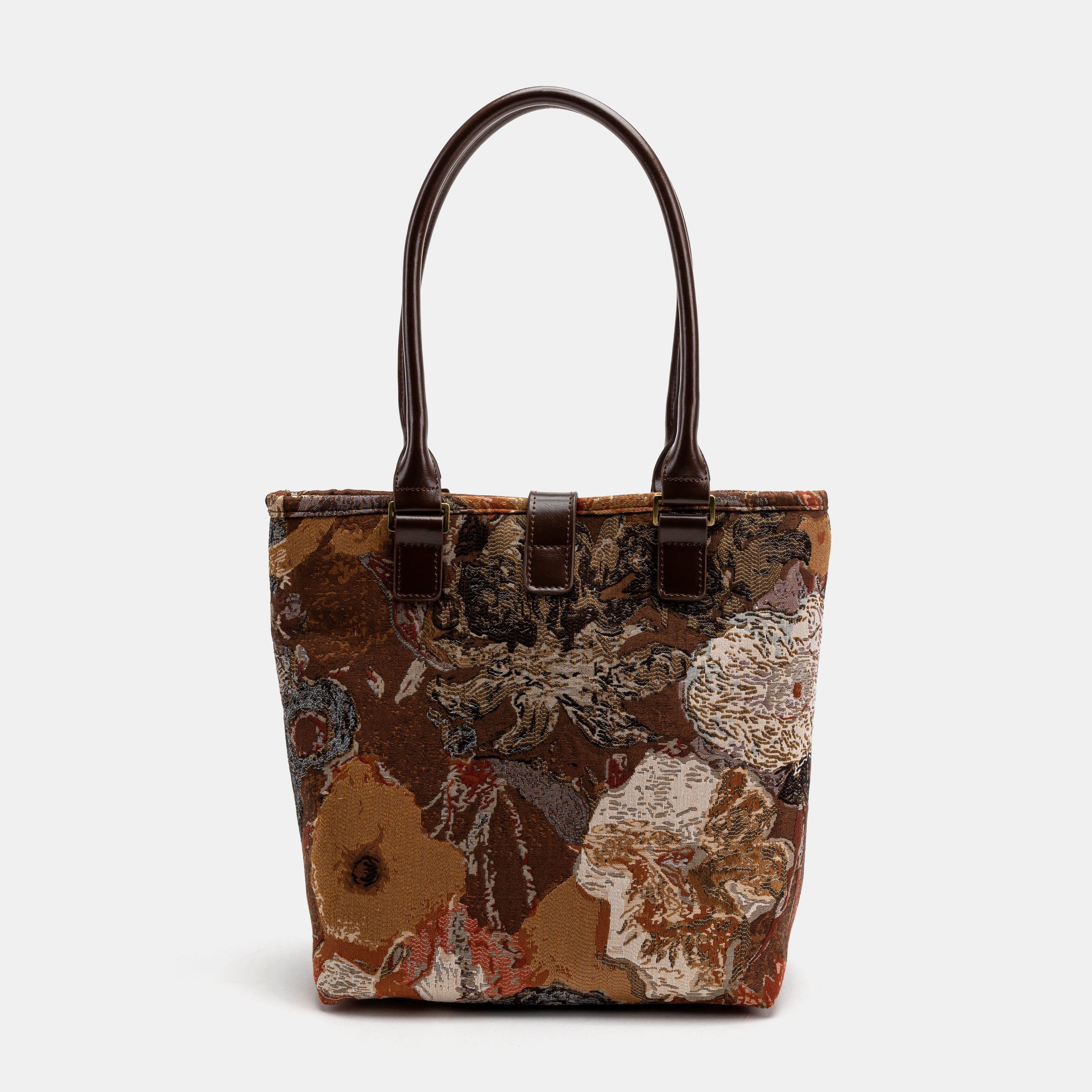 Abstract Brown Everyday Tote Bag Carpetbag of America back