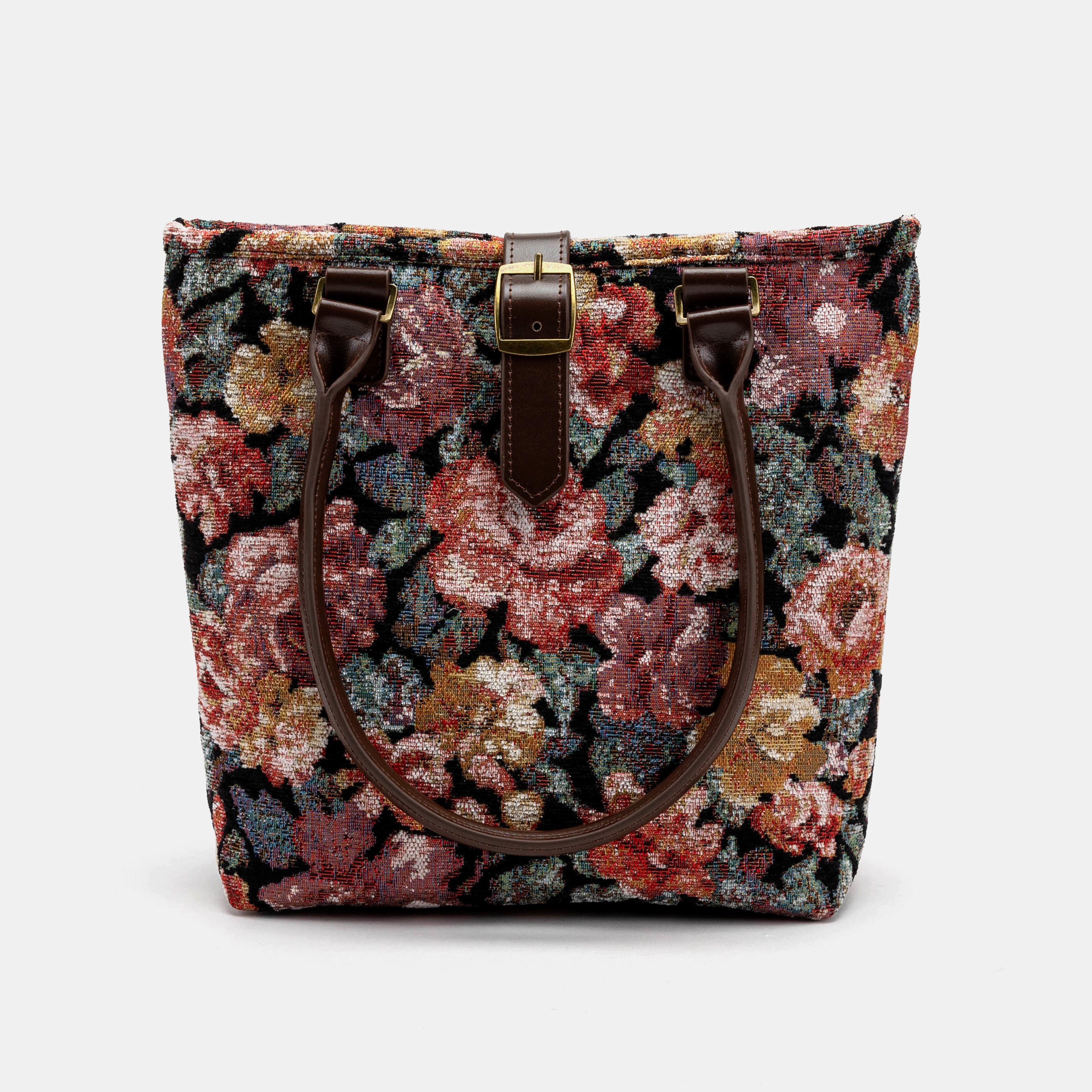 Floral Rose Everyday Tote Bag Carpetbag of America shoulder strap hangimg down