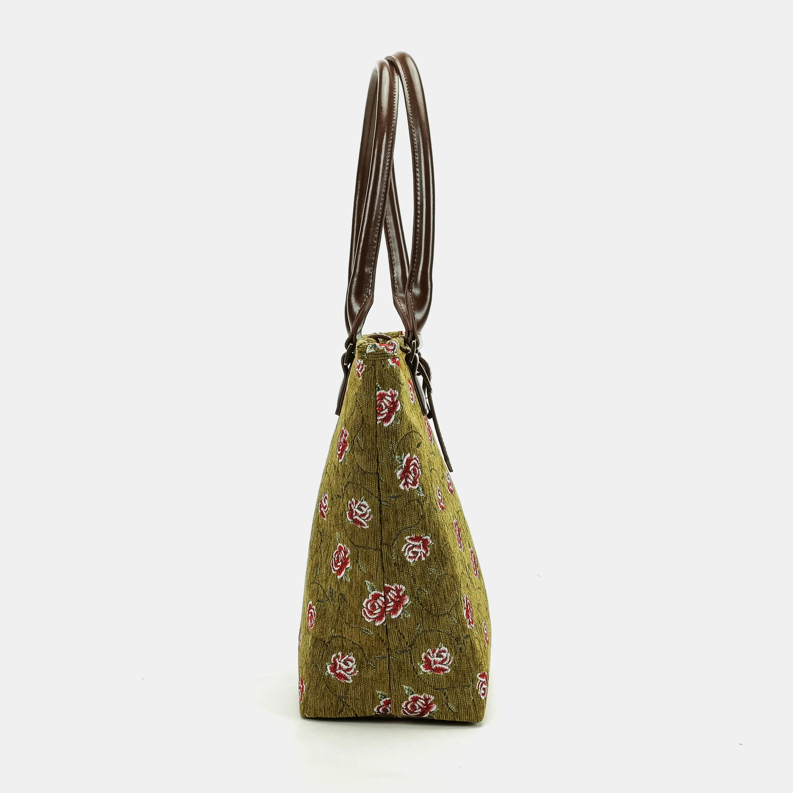 Climbing Rose Avocado Everyday Tote Bag side