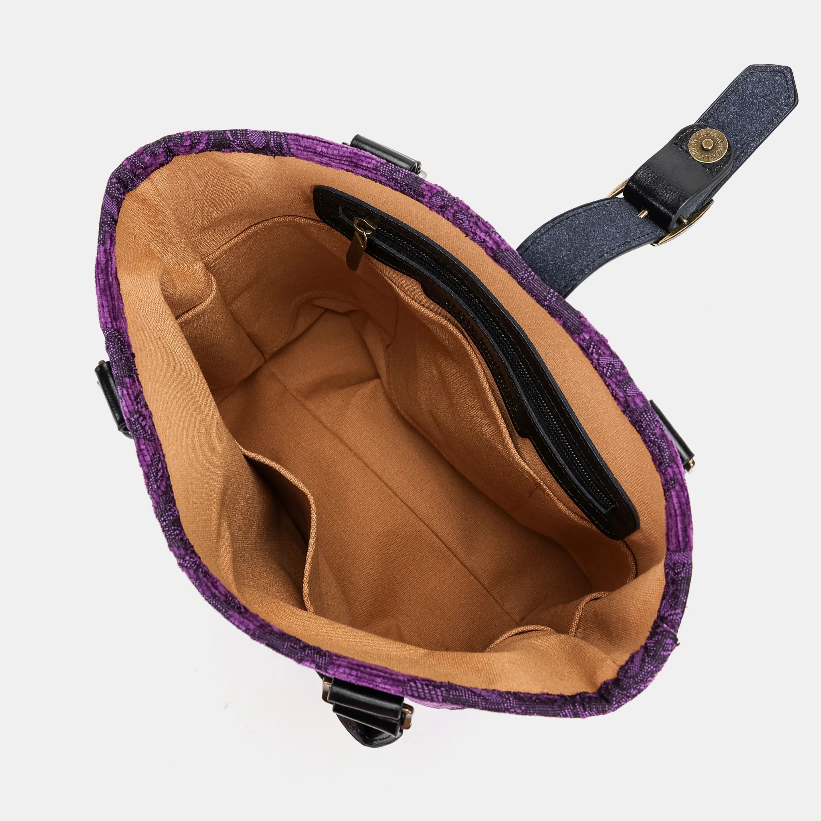 Victorian Blossom Purple Everyday Tote Bag inside