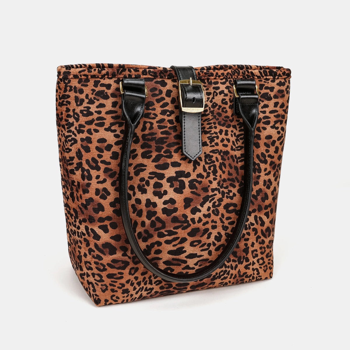 Leopard Classic Everyday Tote Carpetbag of America handle down
