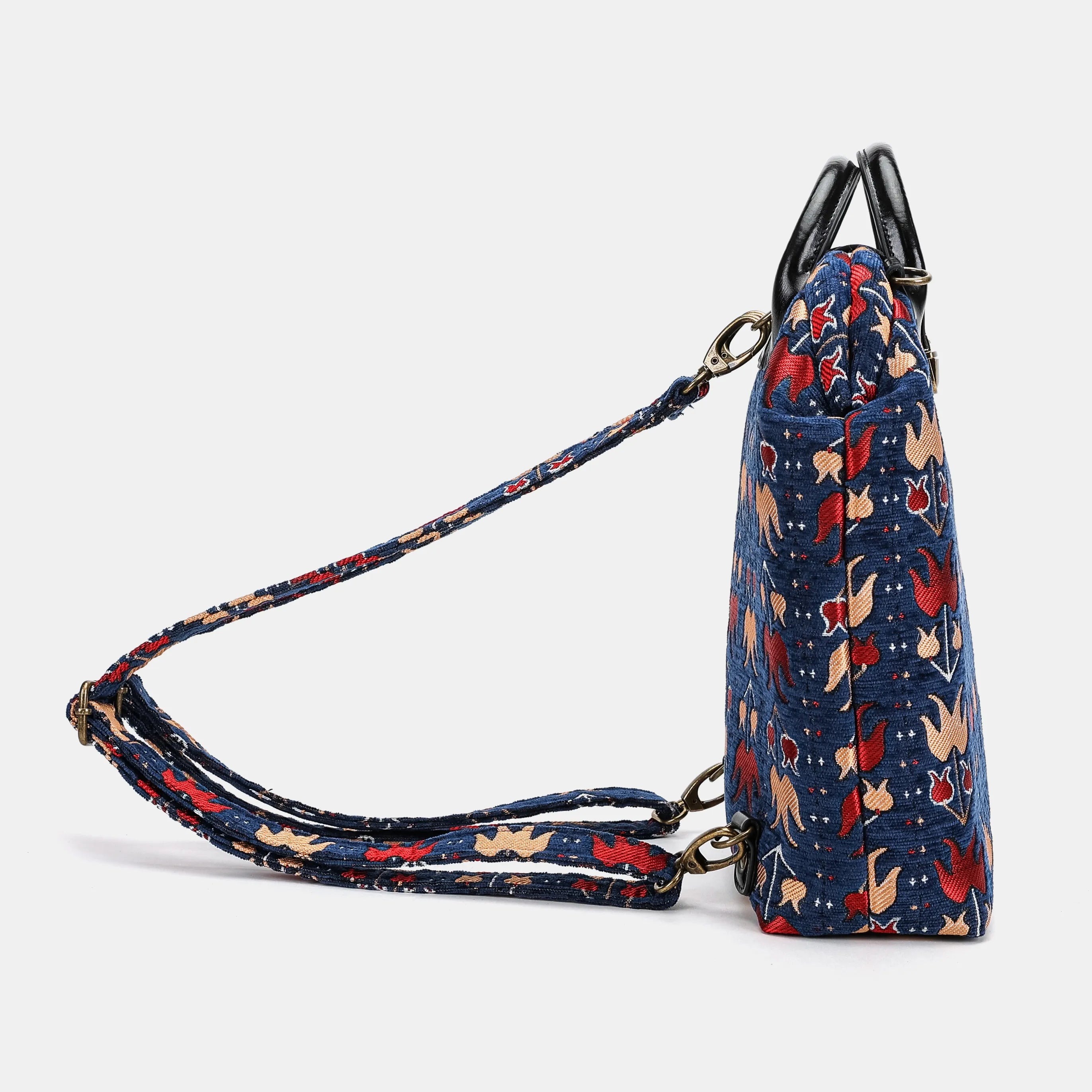 Poppy Bloom Carpet Everyday Backpack Carpetbag of America side