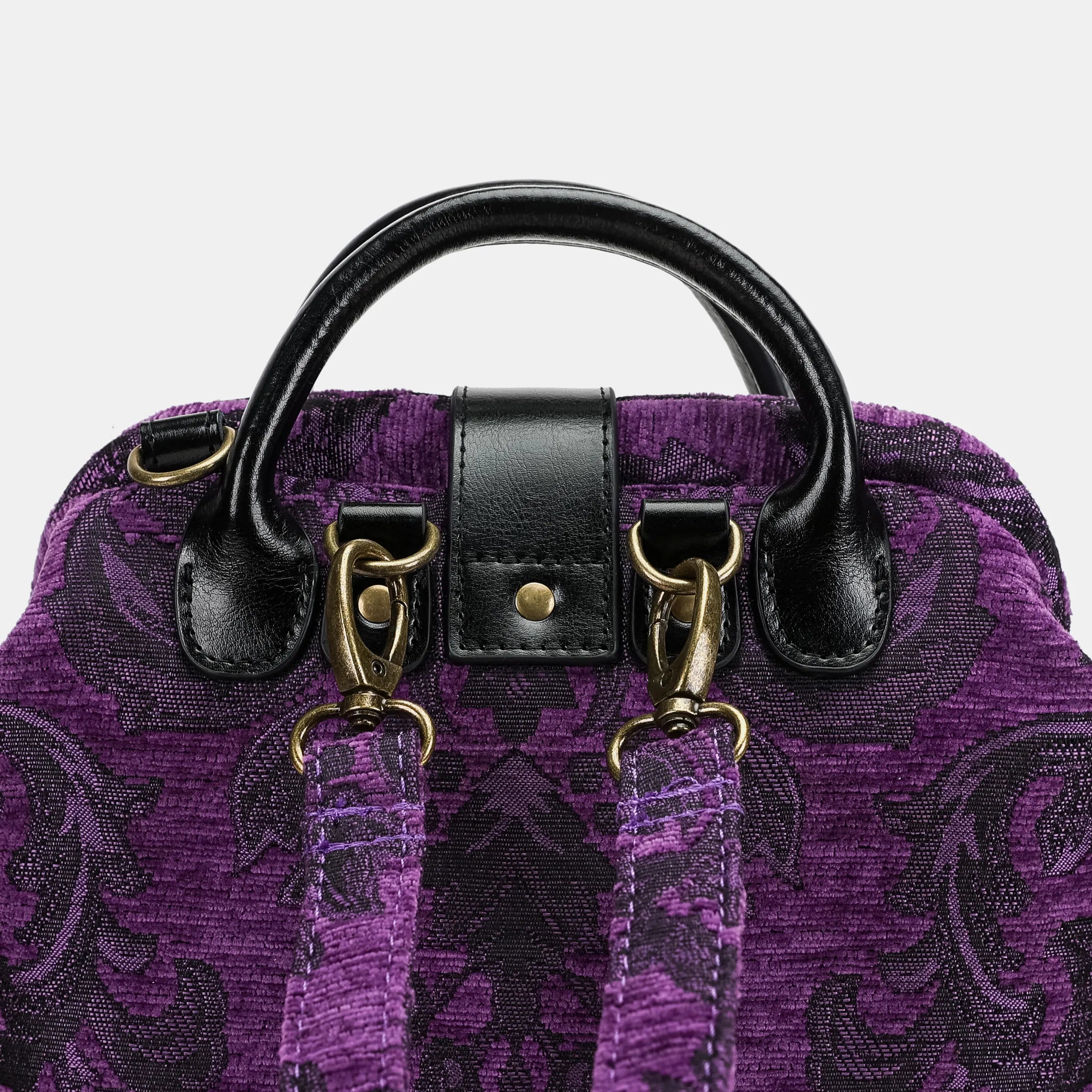 Victorian Blossom Purple Carpet Everyday Backpack Carpetbag of America back details