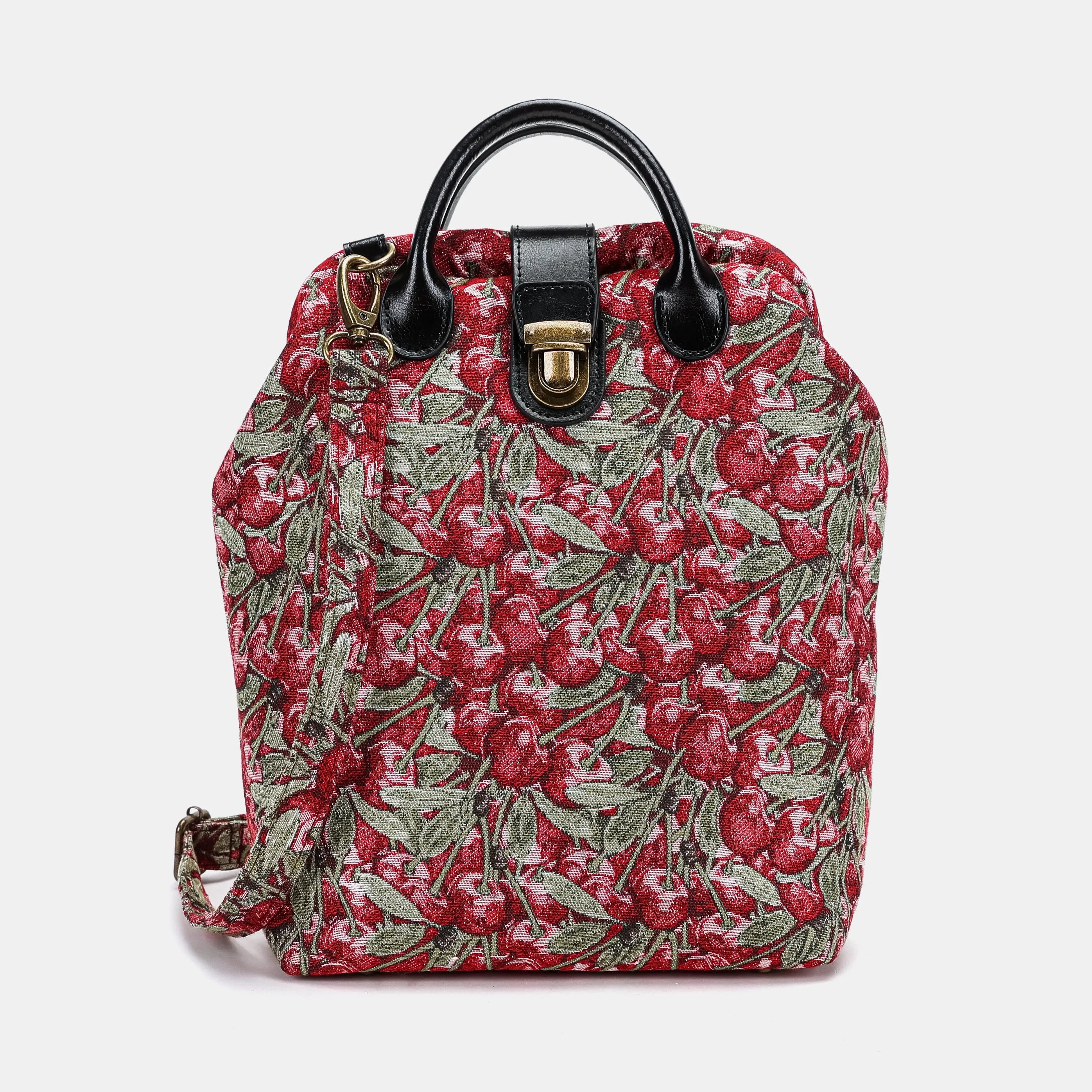 Cherry Cascade Carpet Everyday Backpack Carpetbag of America with shoulder strap