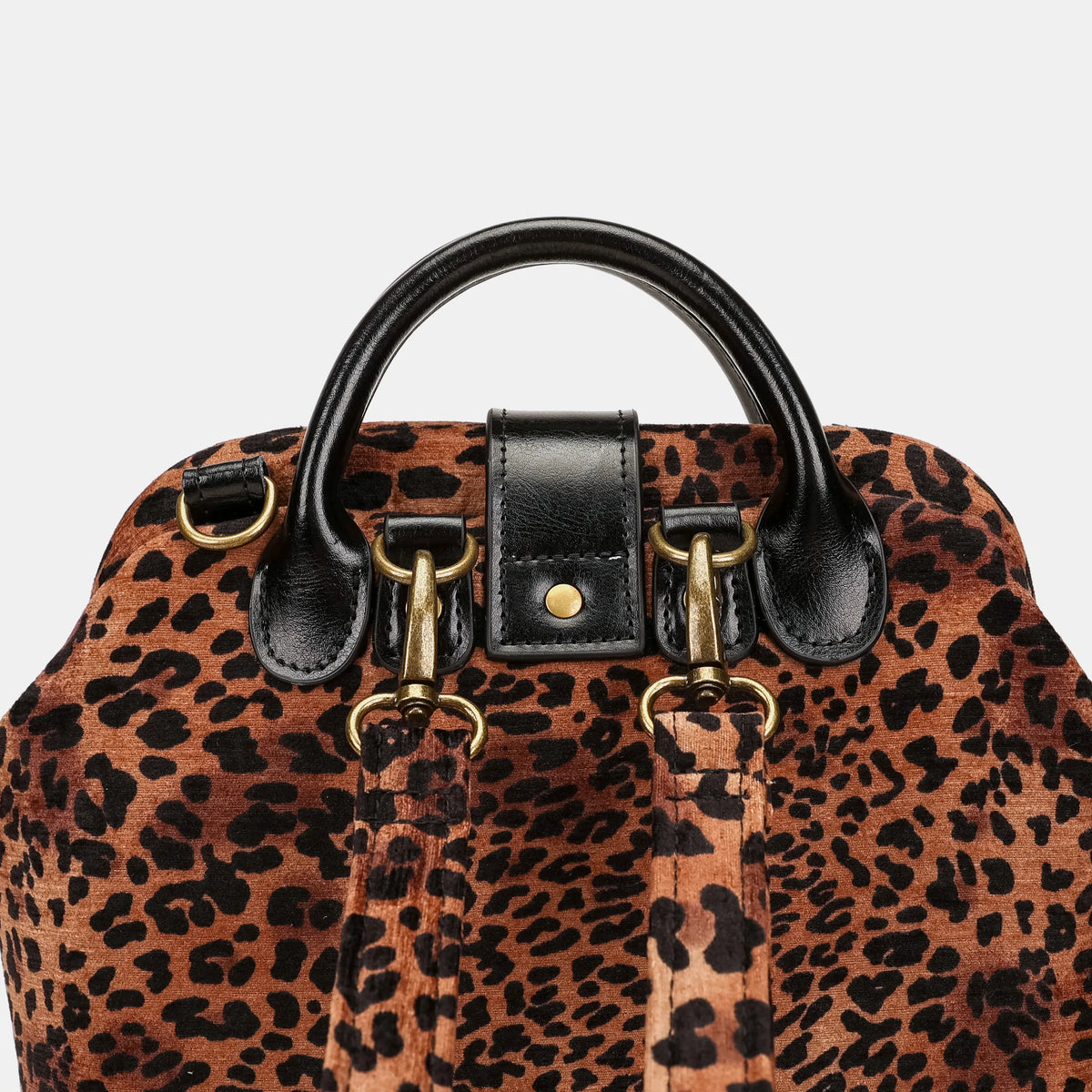 Leopard Classic Everyday Backpack Carpetbag of America back details