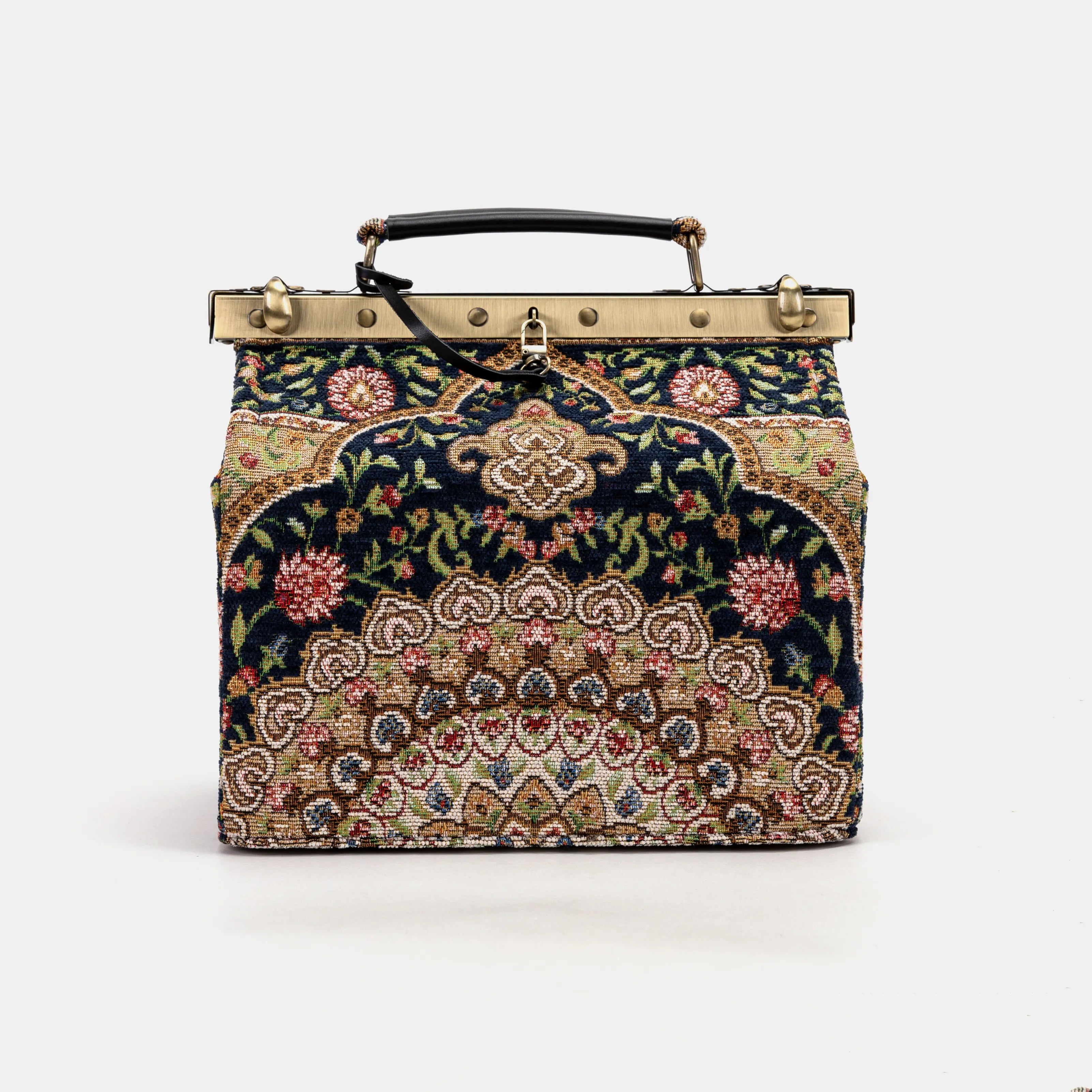 Oriental Navy Vivienne Carpet Purse Gladstone Bag of America main
