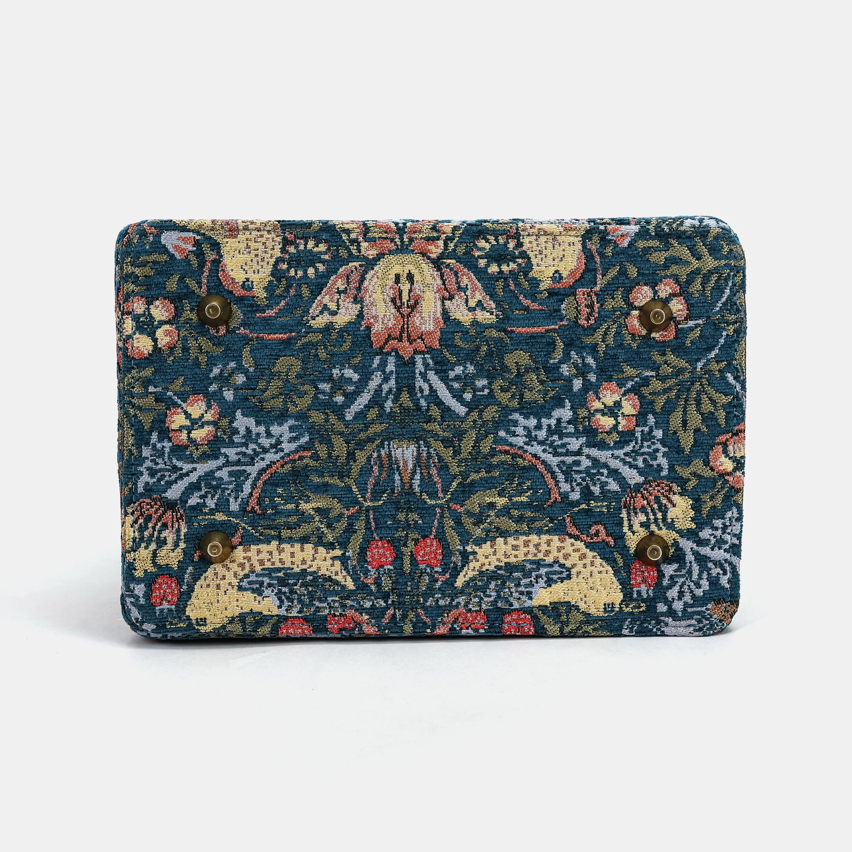 William Morris Strawberry Thief Vivienne Carpet Purse Gladstone Bag bottom