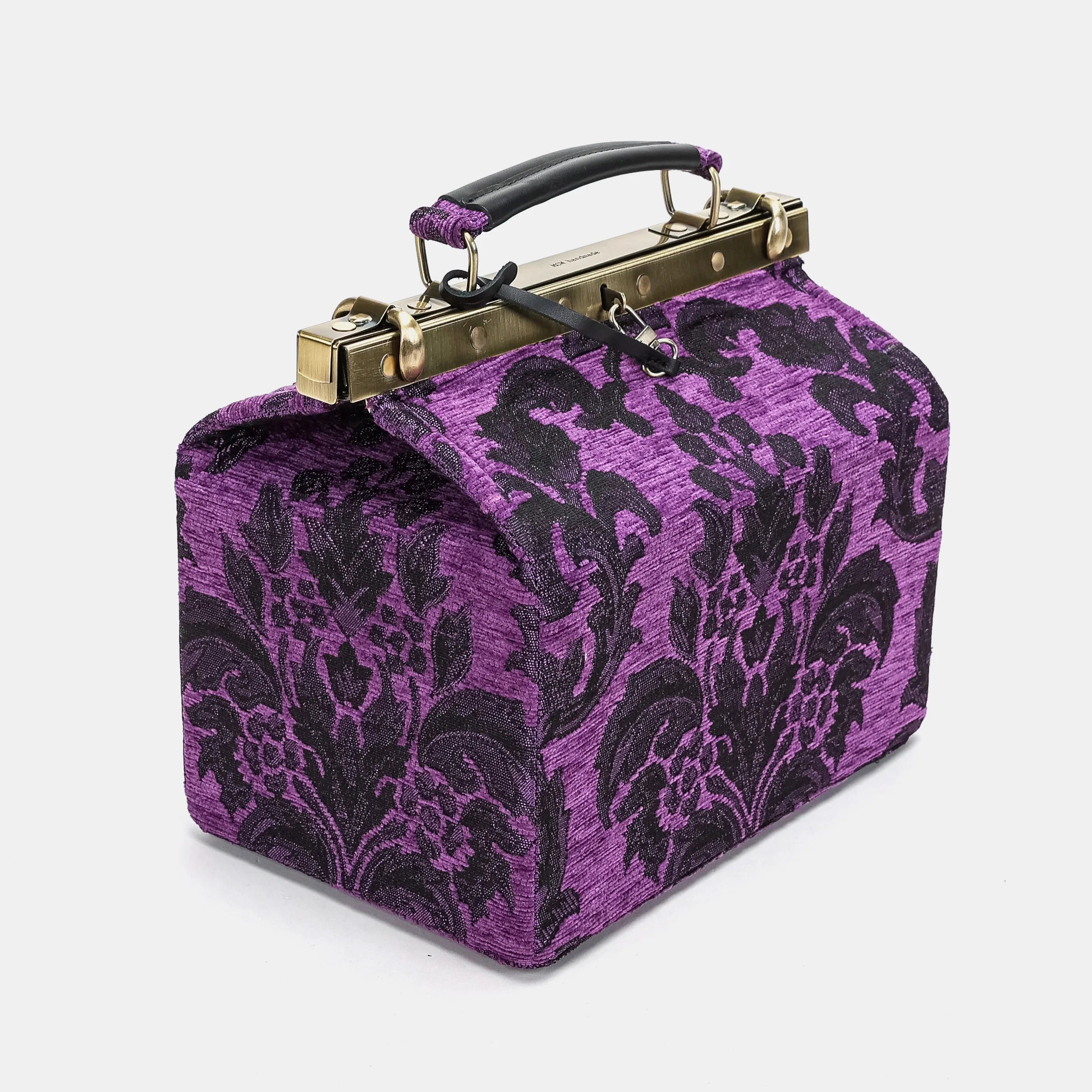 Victorian Blossom Purple Vivienne Carpet Purse Gladstone Bag of America side