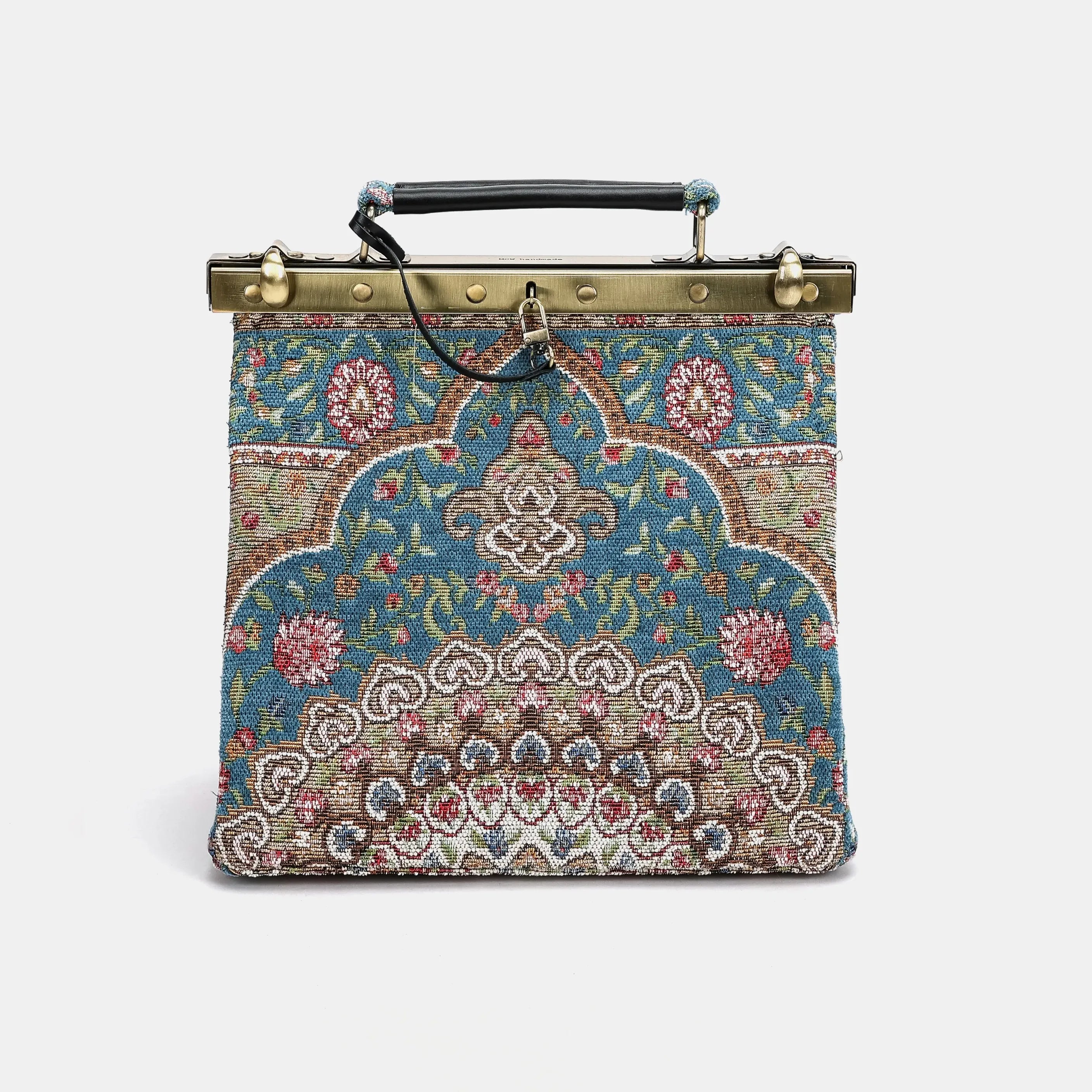 Oriental Blue Cecile Carpet Purse Gladstone Bag of America main