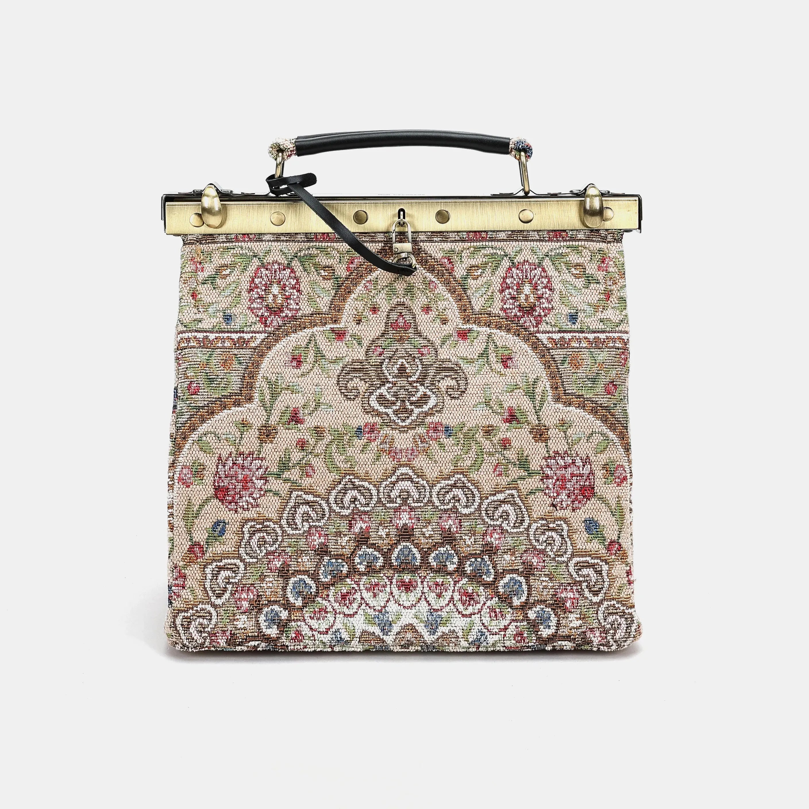Oriental Beige Cecile Carpet Purse Gladstone Bag of America main