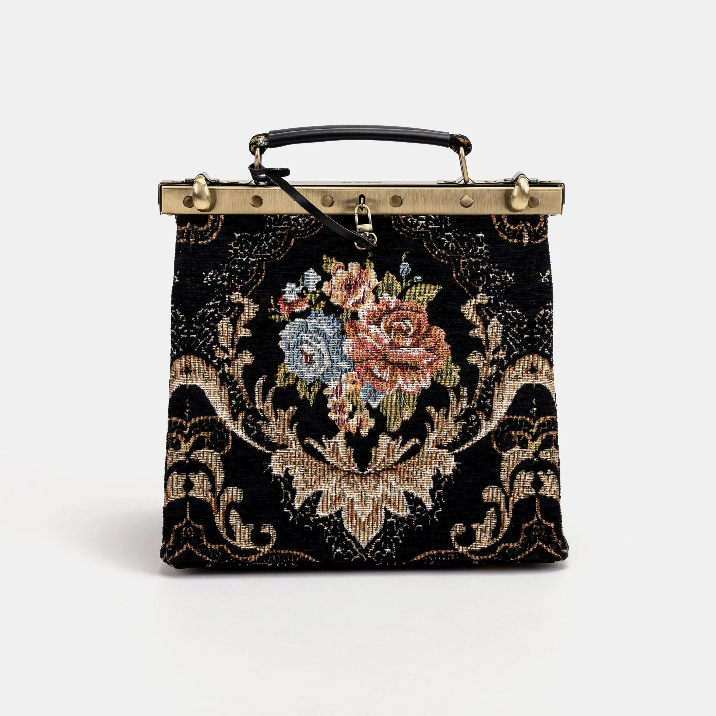 Floral Black Cecile Carpet Purse Gladstone Bag of America main